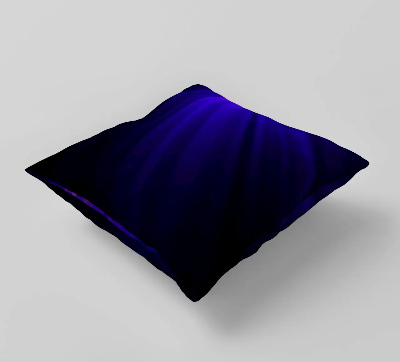 Vibrant dark purple light rays create an abstract backdrop decorative cushion by DesignDoodle