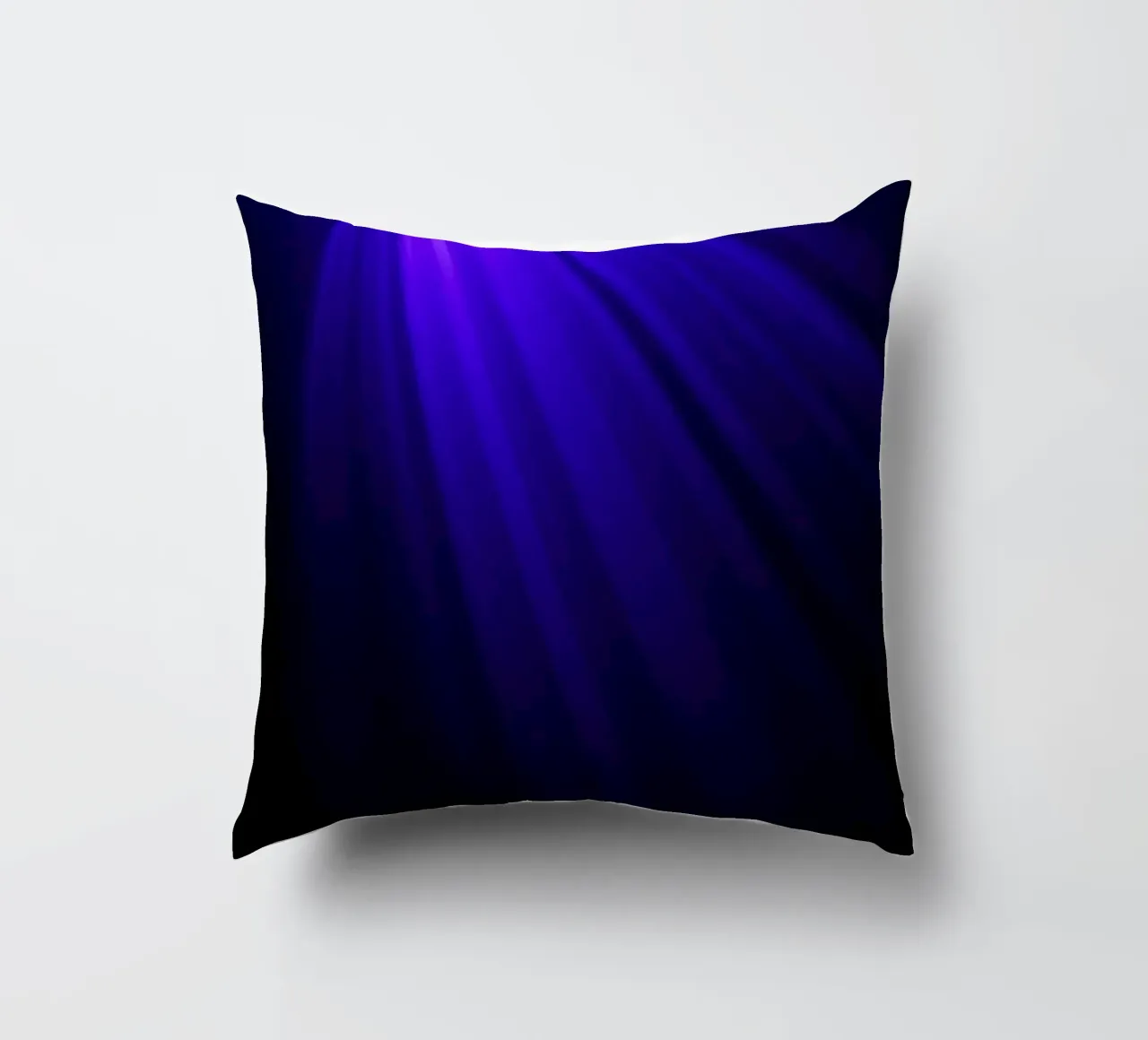Vibrant dark purple light rays create an abstract backdrop decorative cushion by DesignDoodle