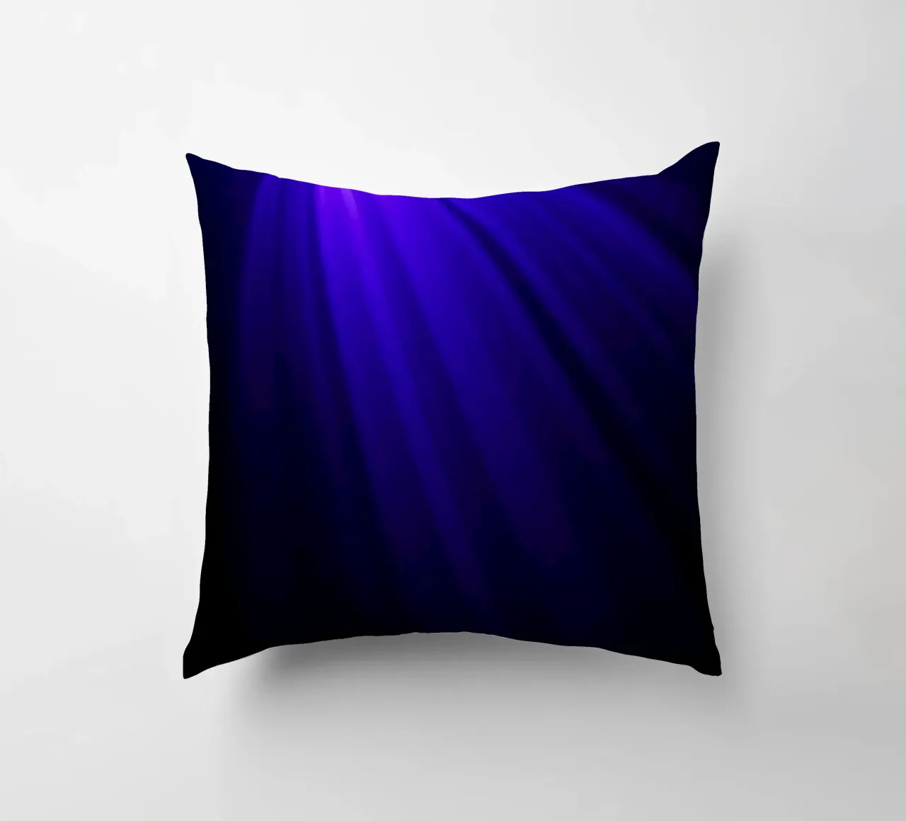 Vibrant dark purple light rays create an abstract backdrop decorative cushion by DesignDoodle