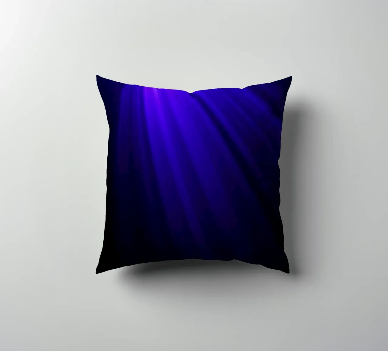 Vibrant dark purple light rays create an abstract backdrop decorative cushion by DesignDoodle
