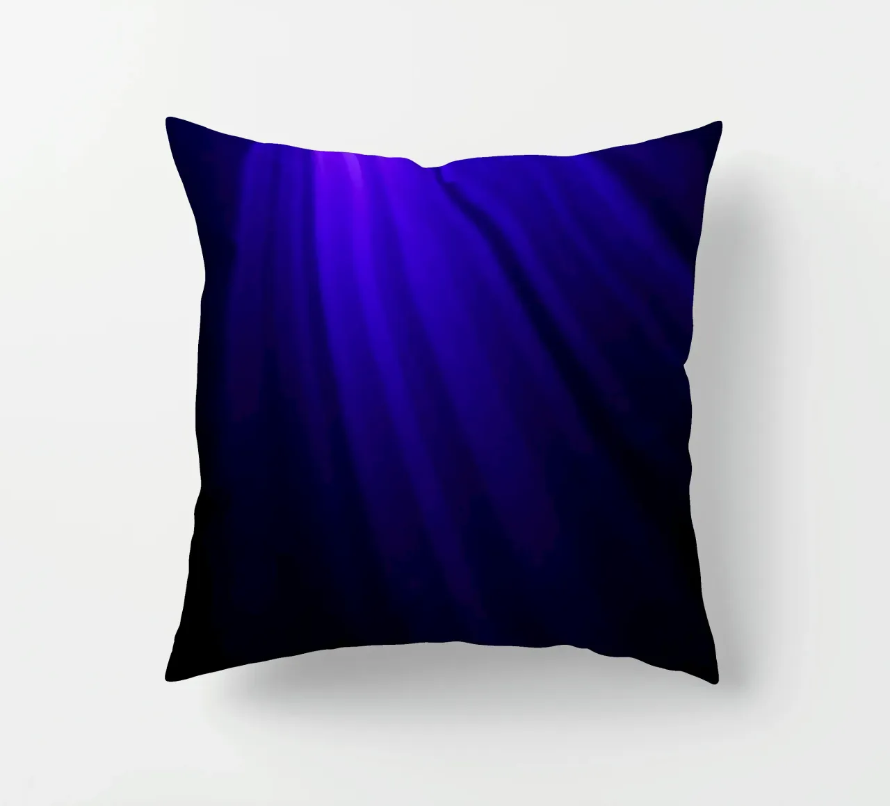 Vibrant dark purple light rays create an abstract backdrop decorative cushion by DesignDoodle