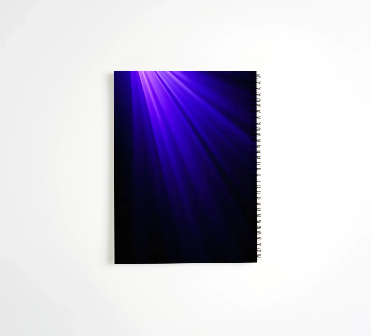Vibrant dark purple light rays create an abstract backdrop spiral notebook by DesignDoodle