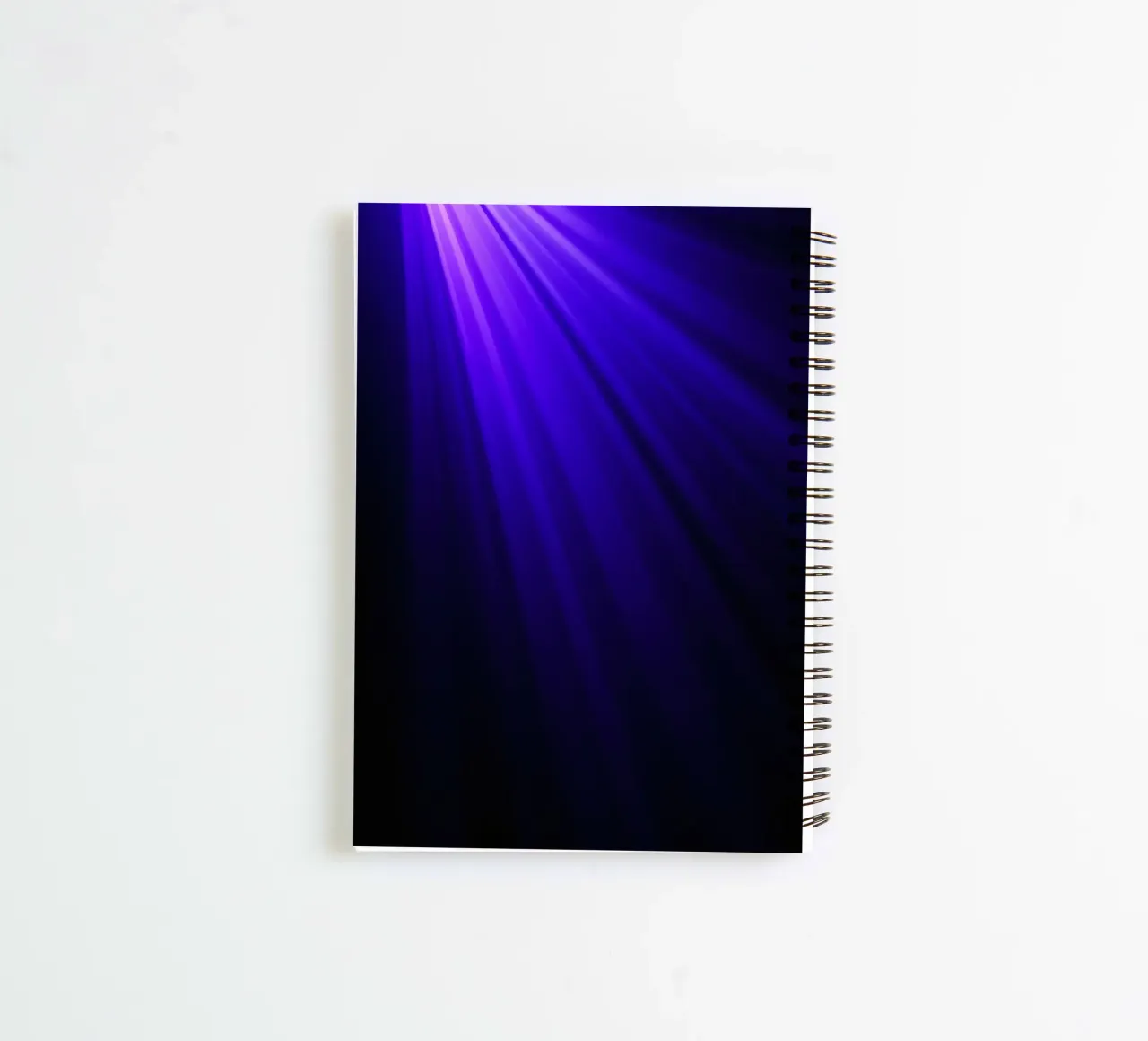 Vibrant dark purple light rays create an abstract backdrop spiral notebook by DesignDoodle