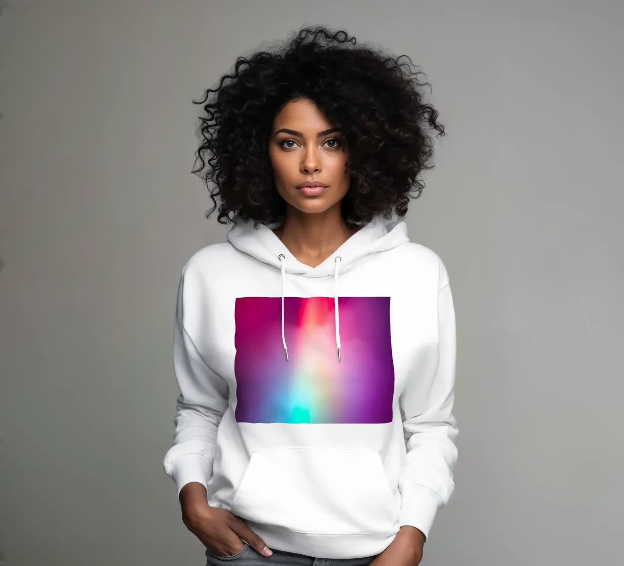 Vibrante display luminoso astratto con gradienti colorati felpa con cappuccio da DesignDoodle