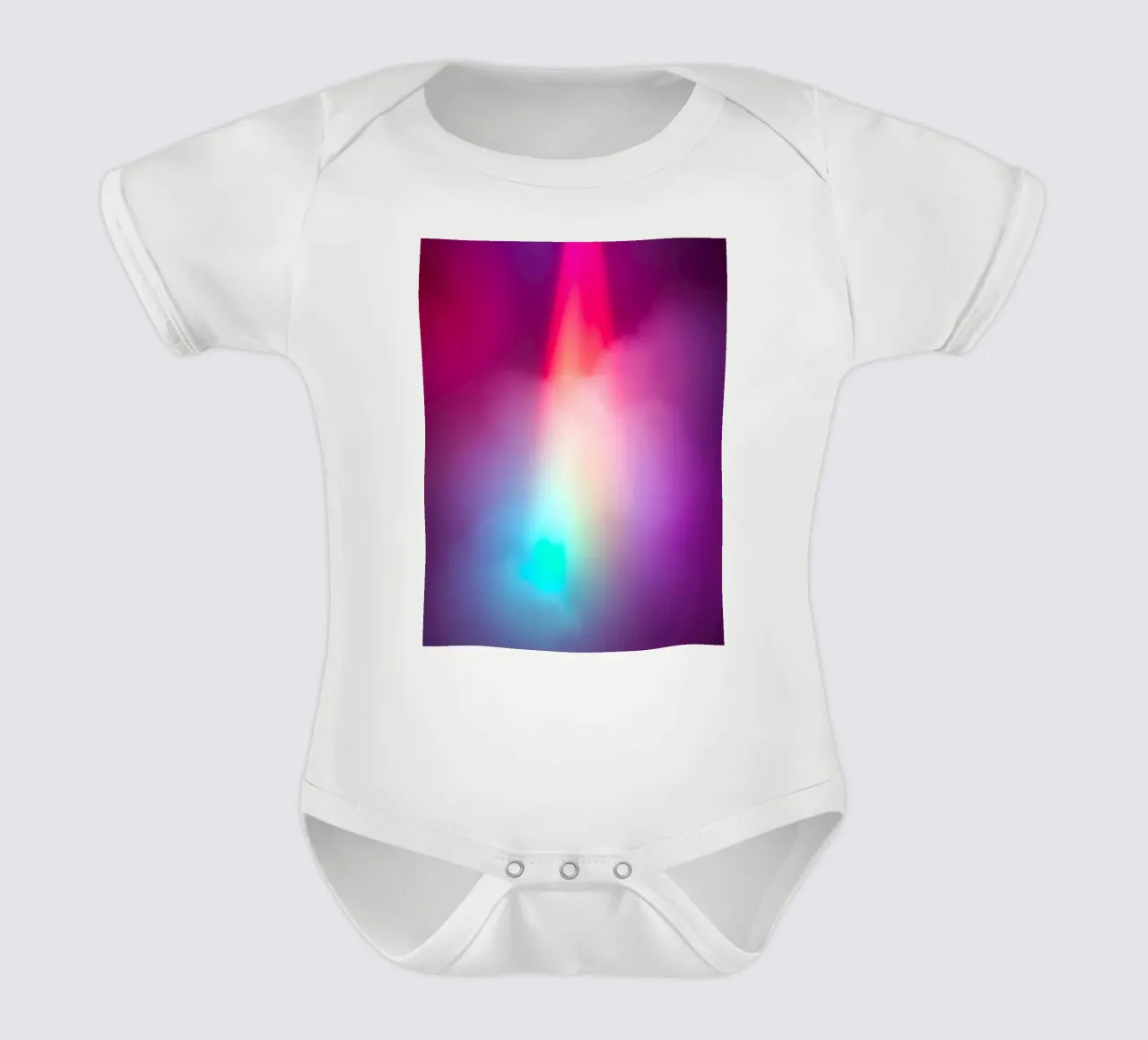 Vibrant abstract light display with colorful gradients short-sleeve baby romper by DesignDoodle