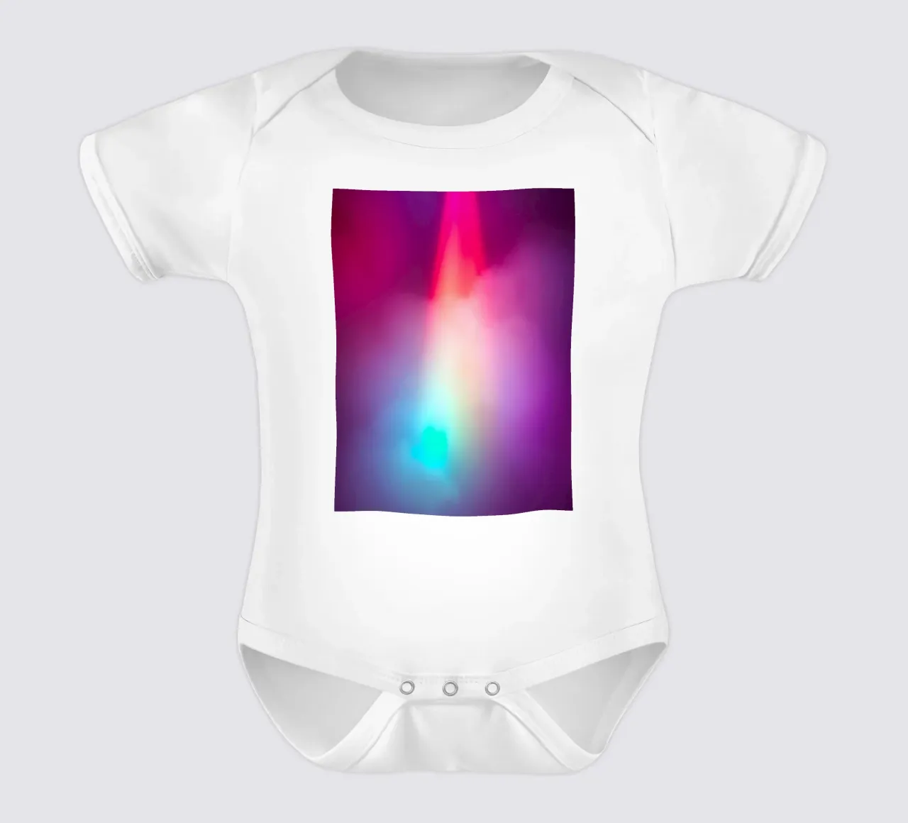 Vibrant abstract light display with colorful gradients short-sleeve baby romper by DesignDoodle