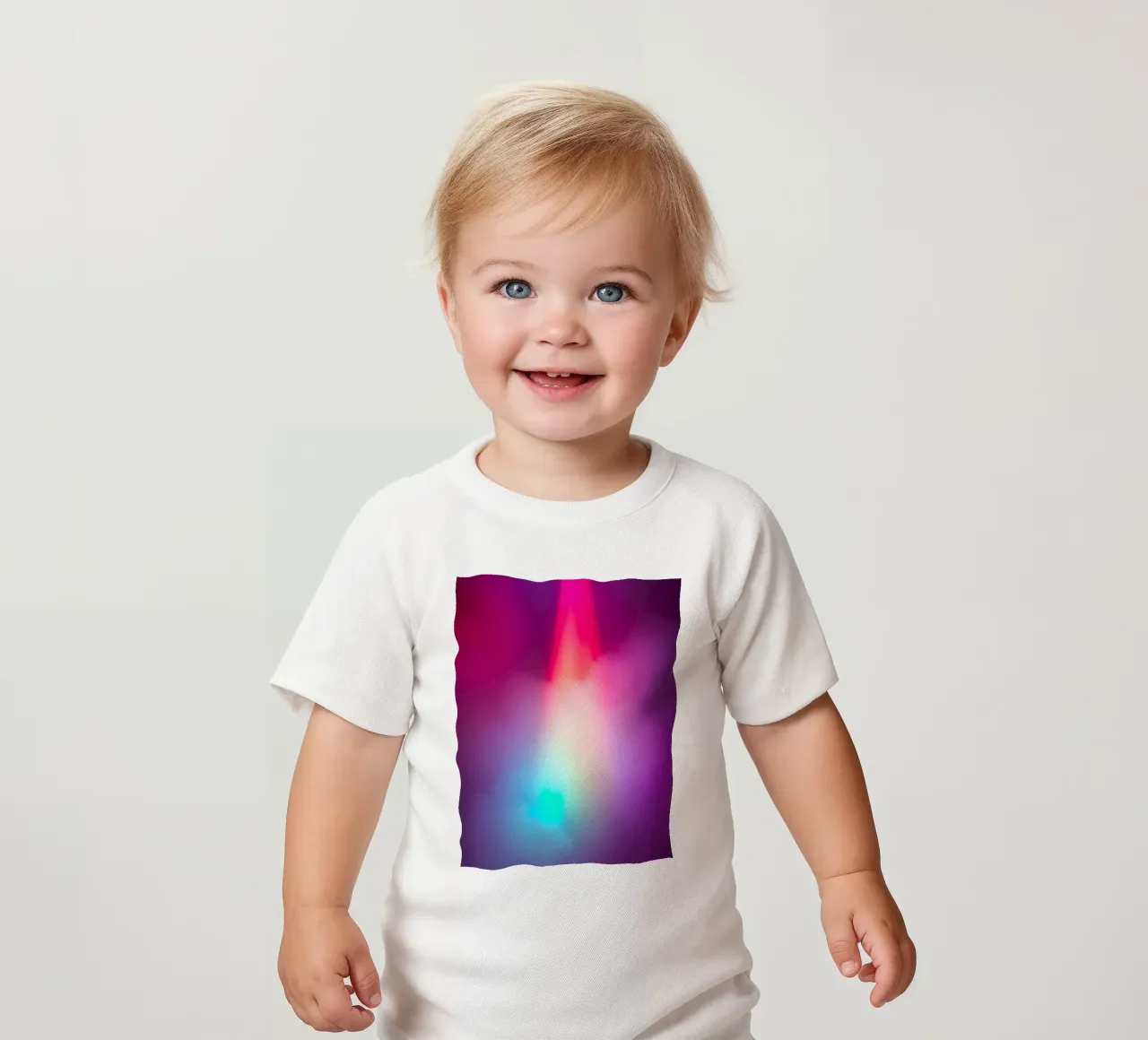 Vibrante display luminoso astratto con gradienti colorati maglietta neonato da DesignDoodle