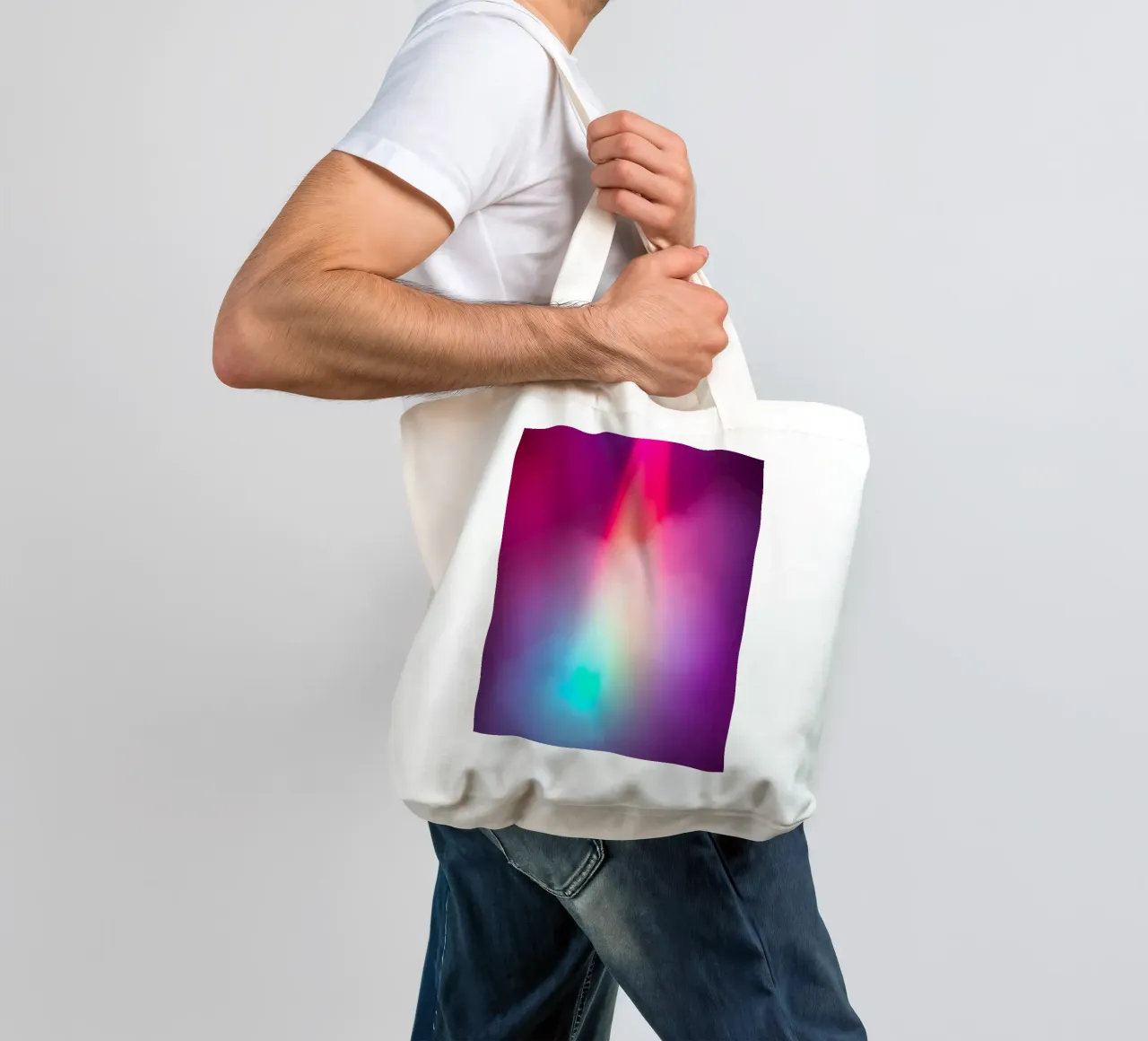 Vibrante display luminoso astratto con gradienti colorati borsa in juta da DesignDoodle