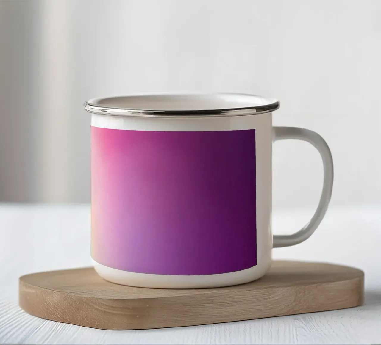 Vibrante display luminoso astratto con gradienti colorati tazza in smalto da DesignDoodle
