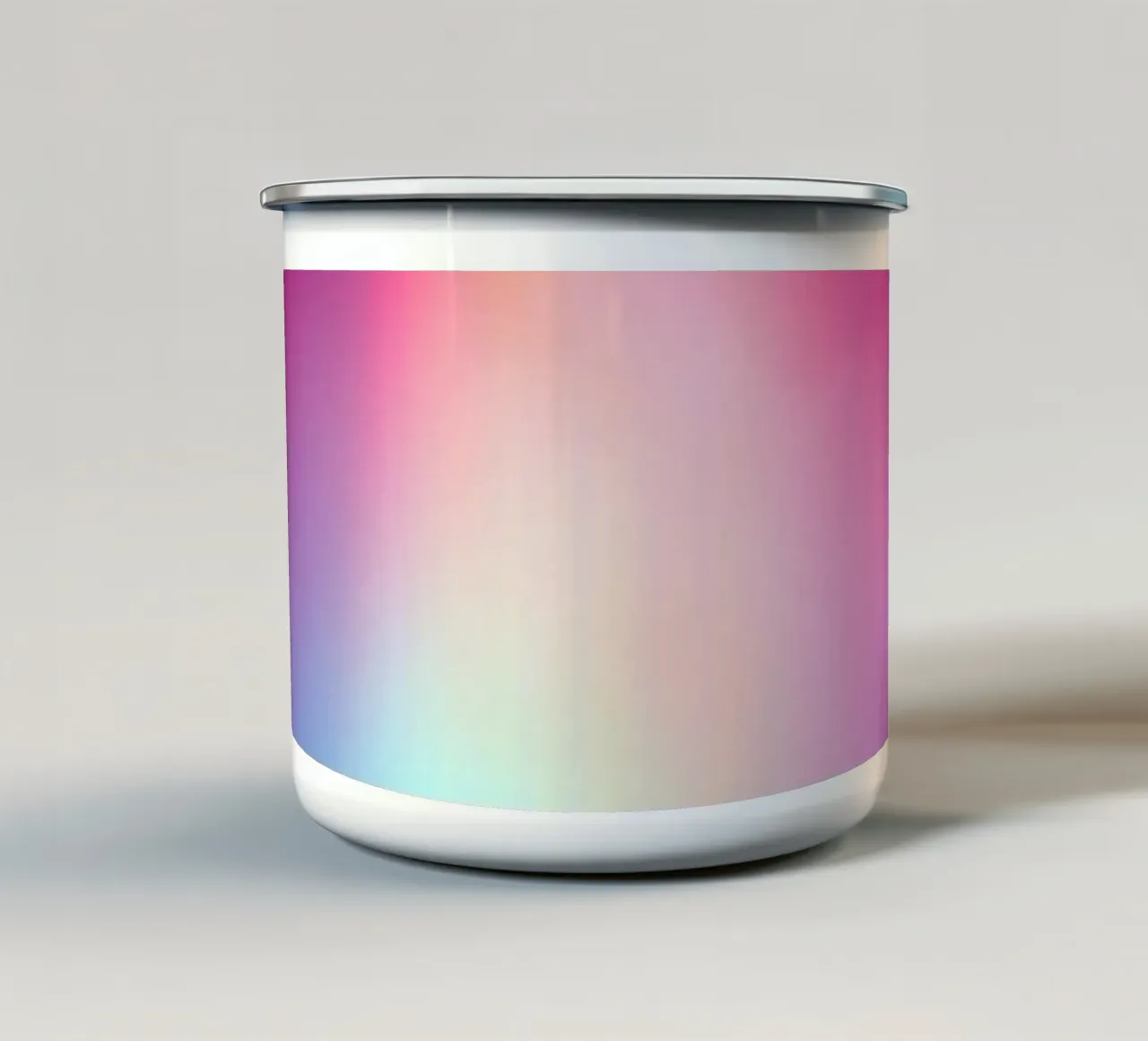 Vibrante display luminoso astratto con gradienti colorati tazza in smalto da DesignDoodle