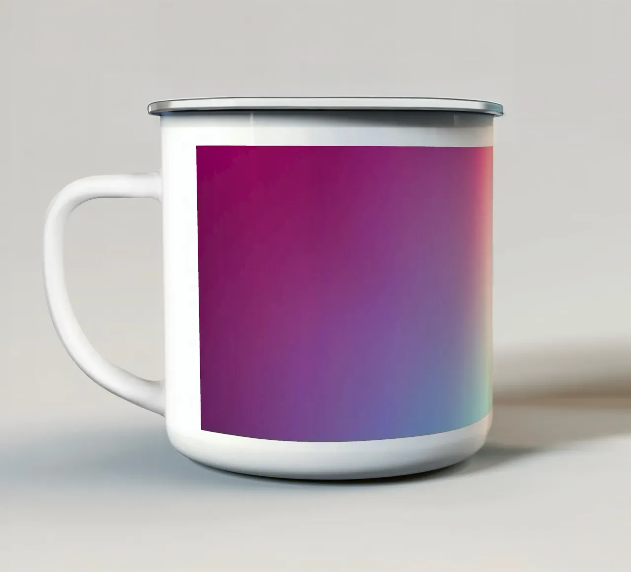 Vibrante display luminoso astratto con gradienti colorati tazza in smalto da DesignDoodle