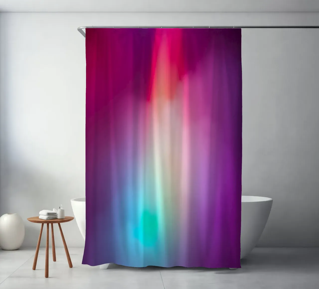 Vibrante display luminoso astratto con gradienti colorati tenda da doccia da DesignDoodle