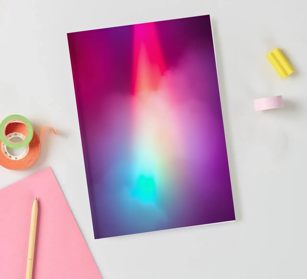 Vibrant abstract light display with colorful gradients notebook by DesignDoodle