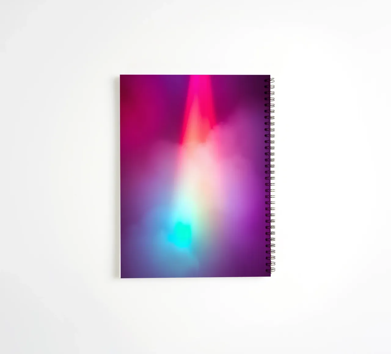 Vibrant abstract light display with colorful gradients spiral notebook by DesignDoodle