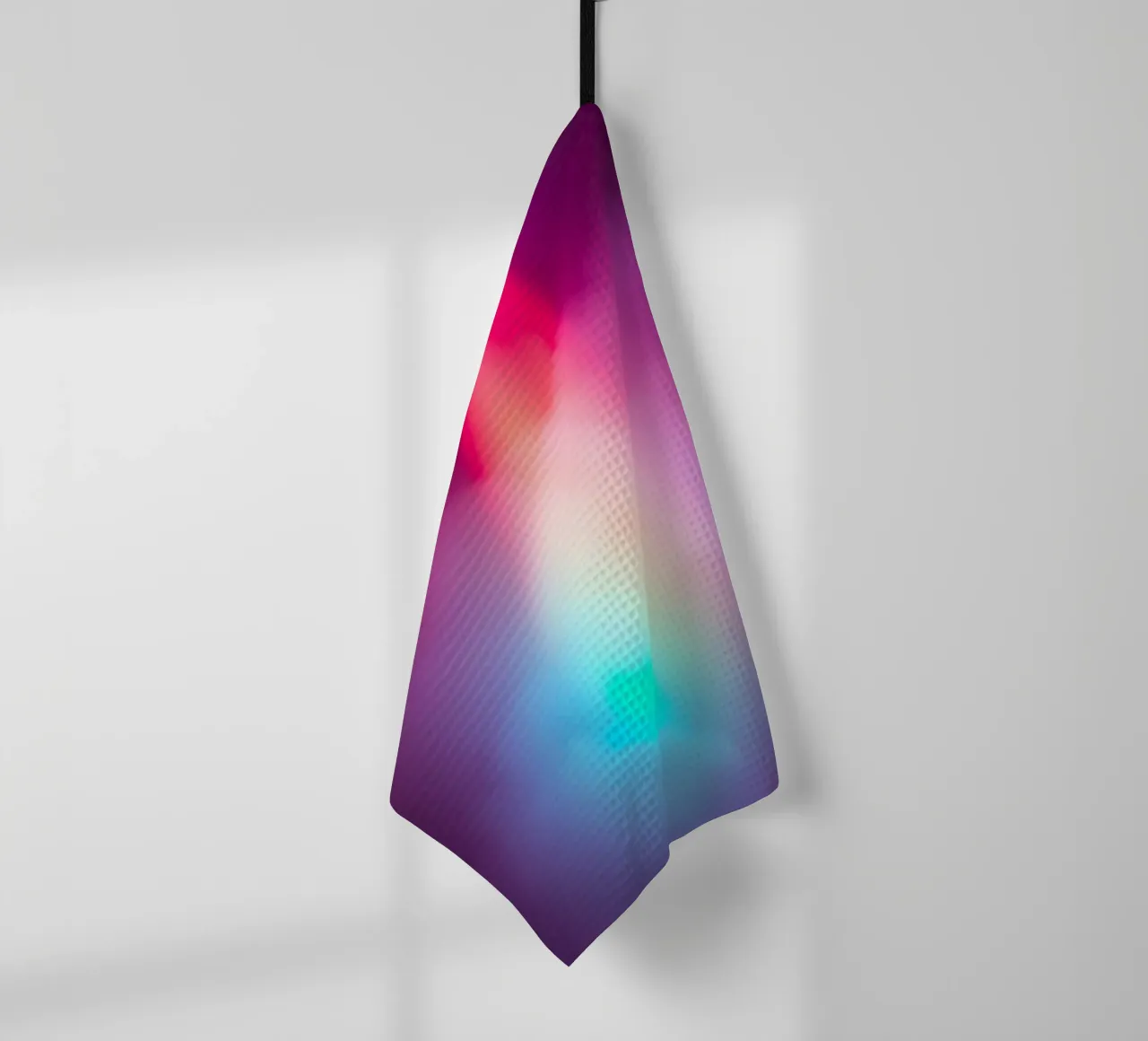 Vibrant abstract light display with colorful gradients tea towel by DesignDoodle