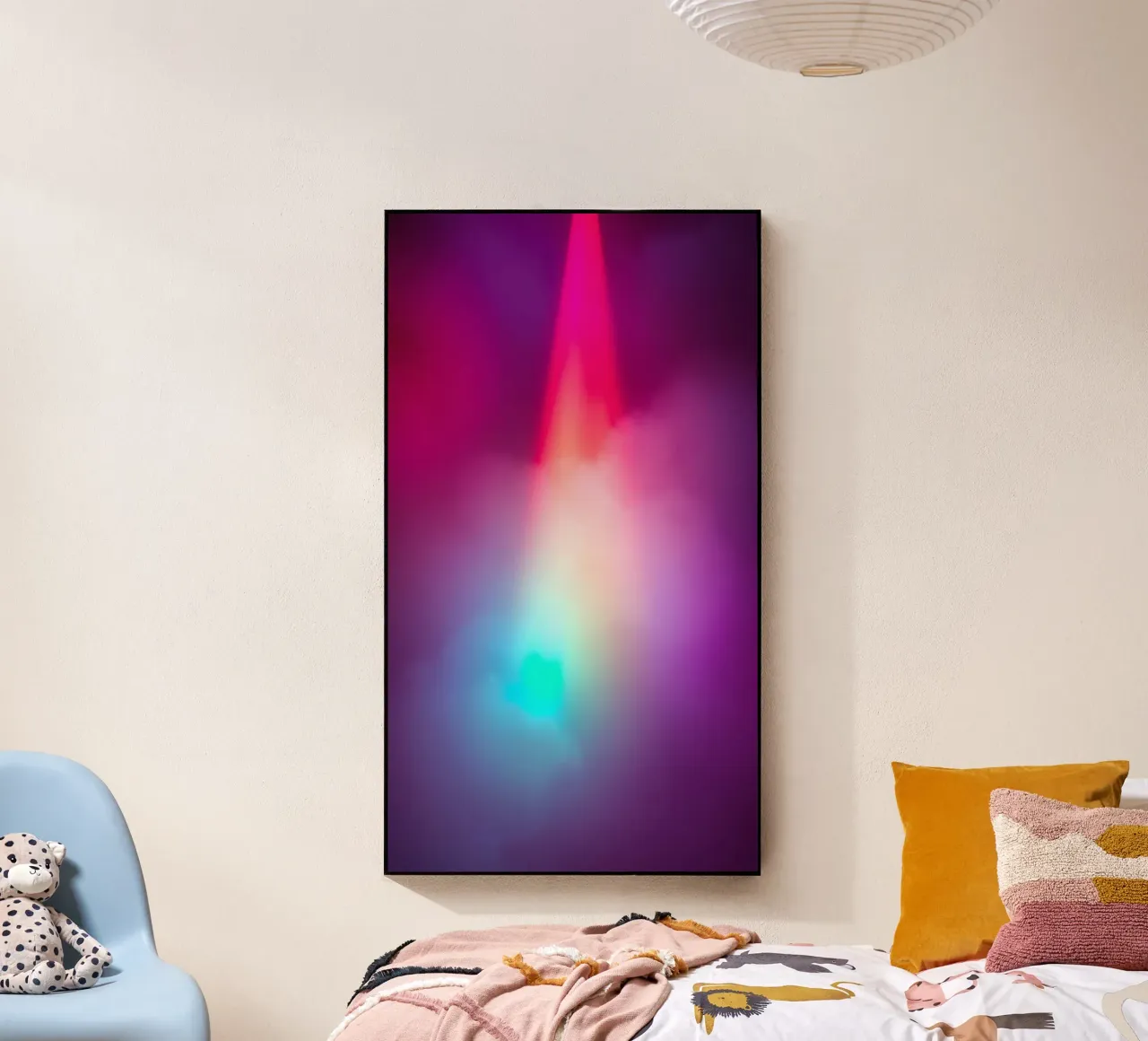 Vibrante display luminoso astratto con gradienti colorati plexiglass da DesignDoodle