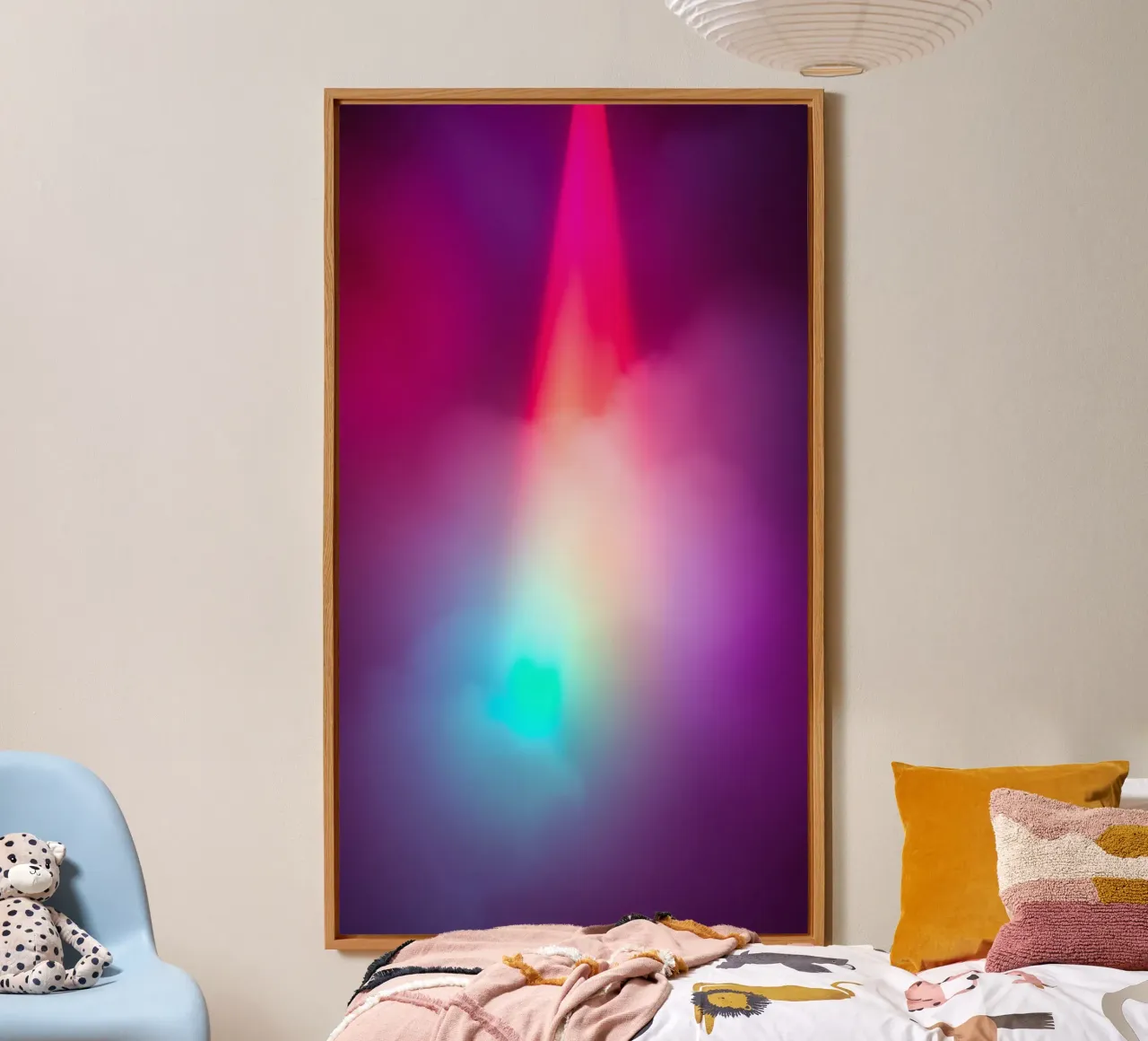 Vibrante display luminoso astratto con gradienti colorati alluminio dibond da DesignDoodle