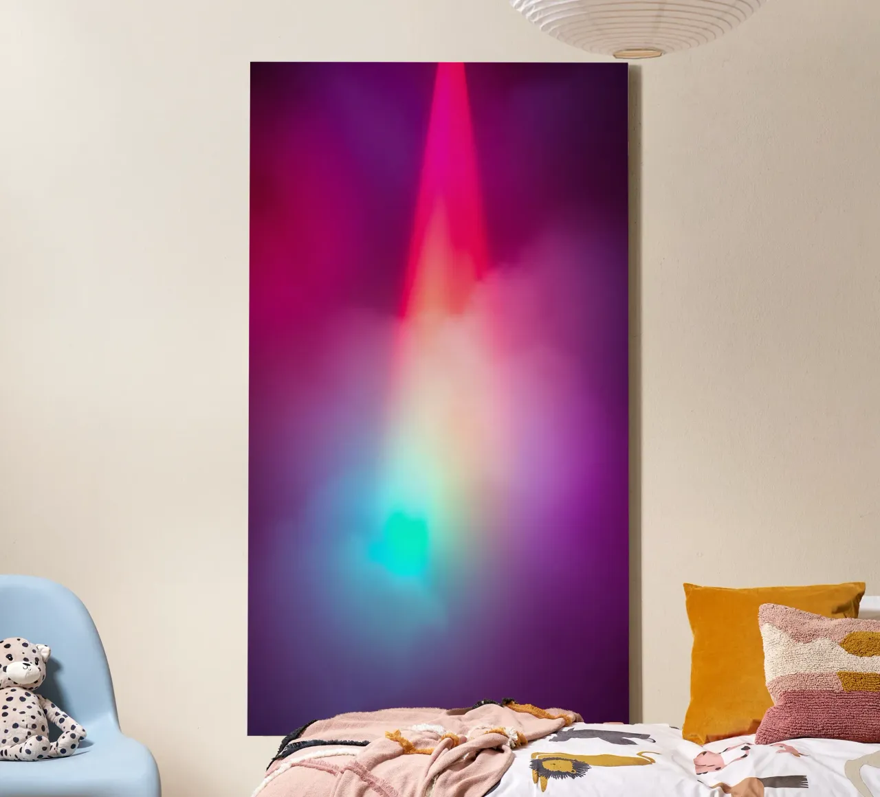Vibrant abstract light display with colorful gradients canvas by DesignDoodle