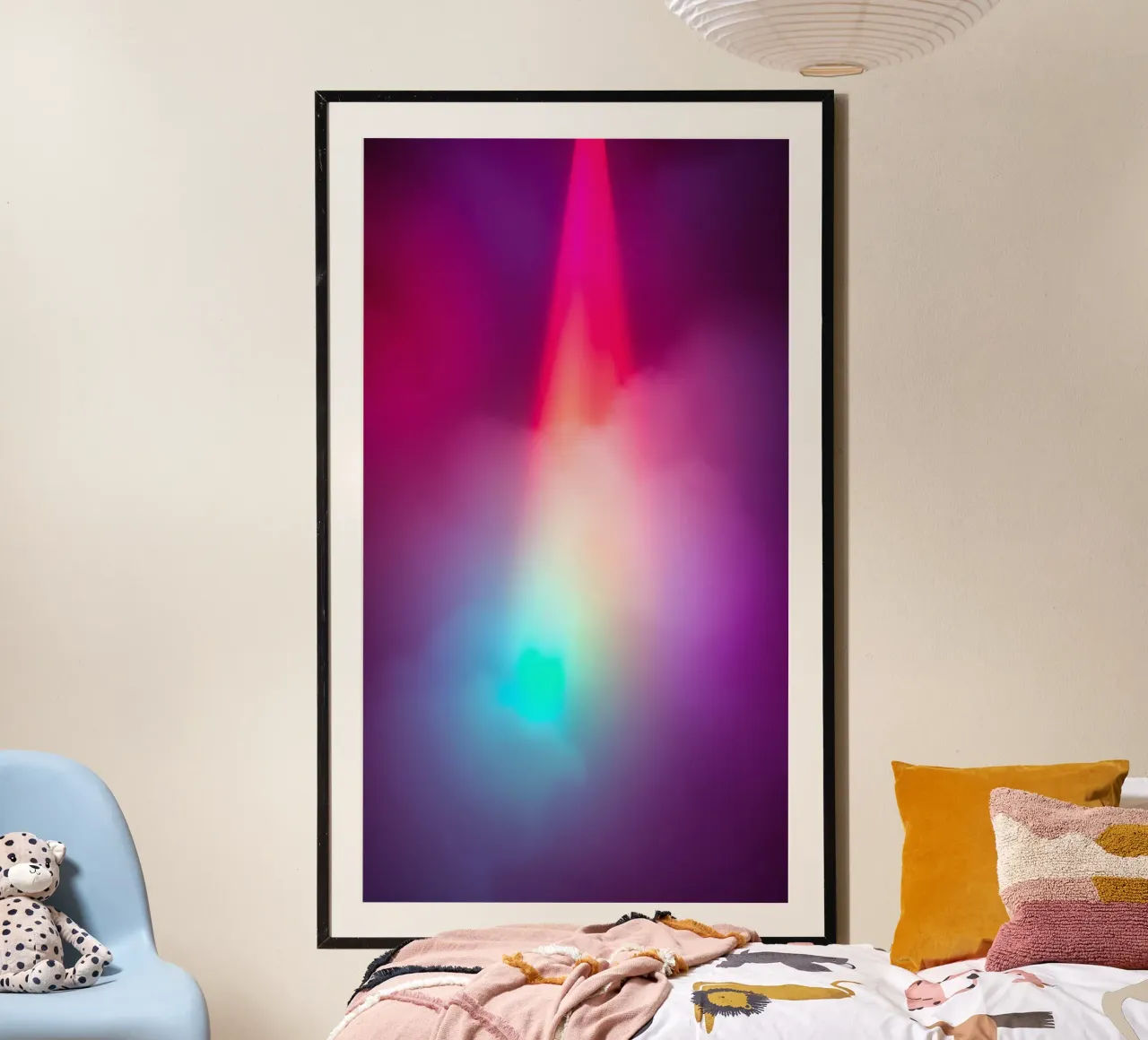 Vibrant abstract light display with colorful gradients hahnemühle by DesignDoodle