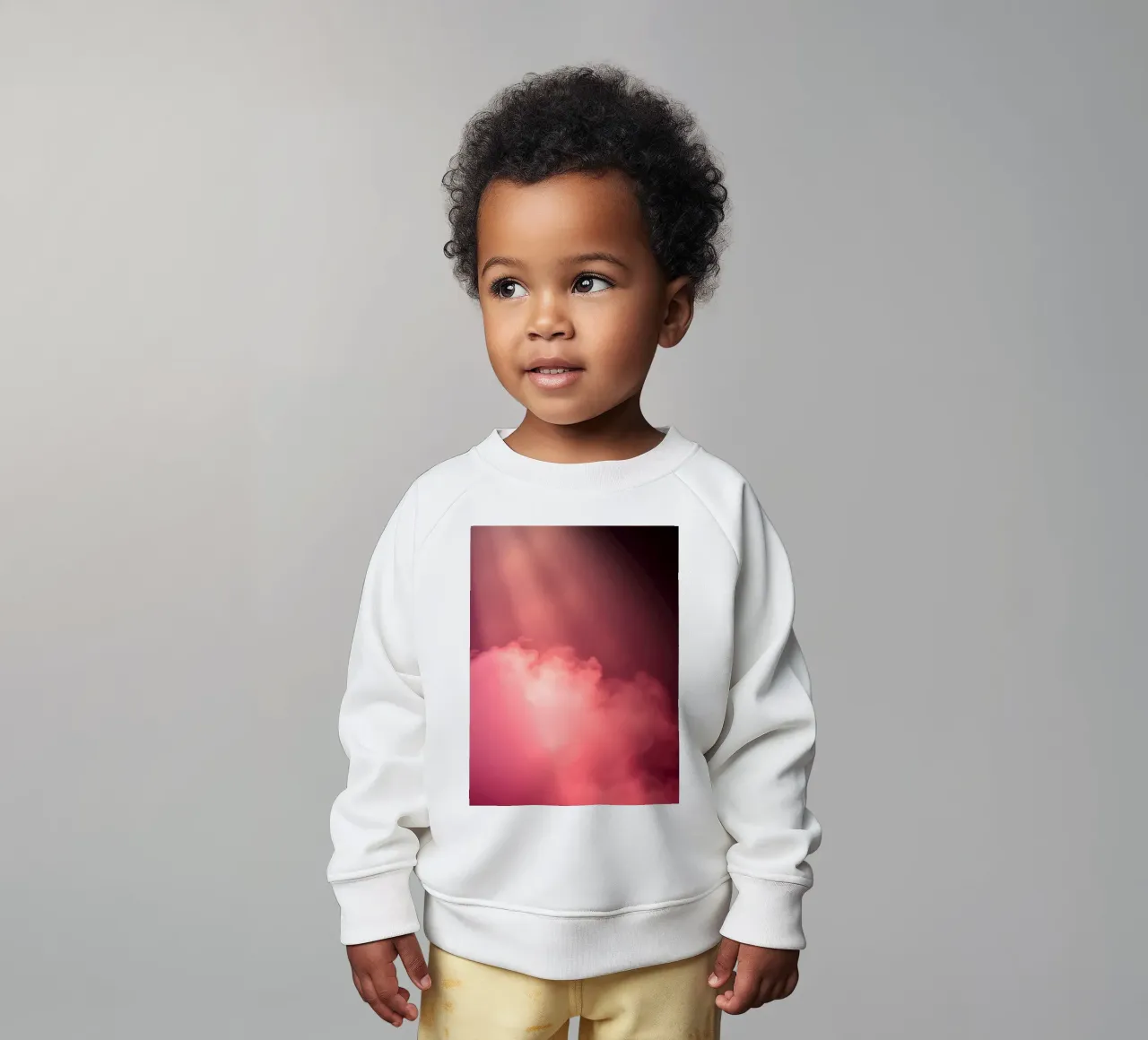 Sfondo astratto rosa tenue con fasci di luce colorati felpa neonato da DesignDoodle