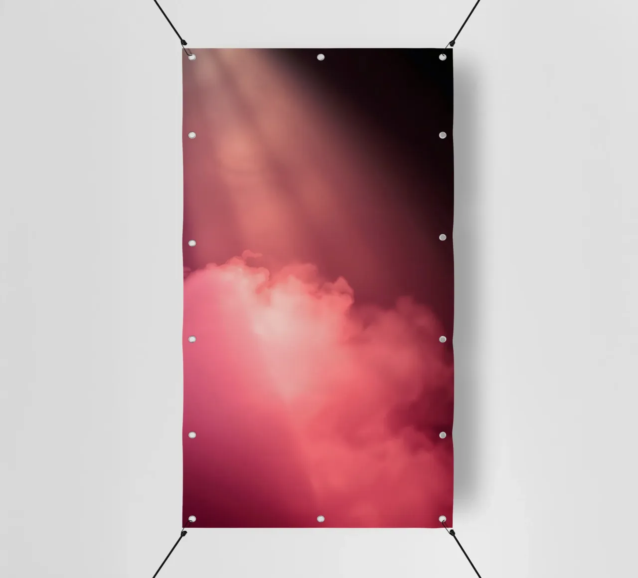 Sfondo astratto rosa tenue con fasci di luce colorati telo in pvc da DesignDoodle
