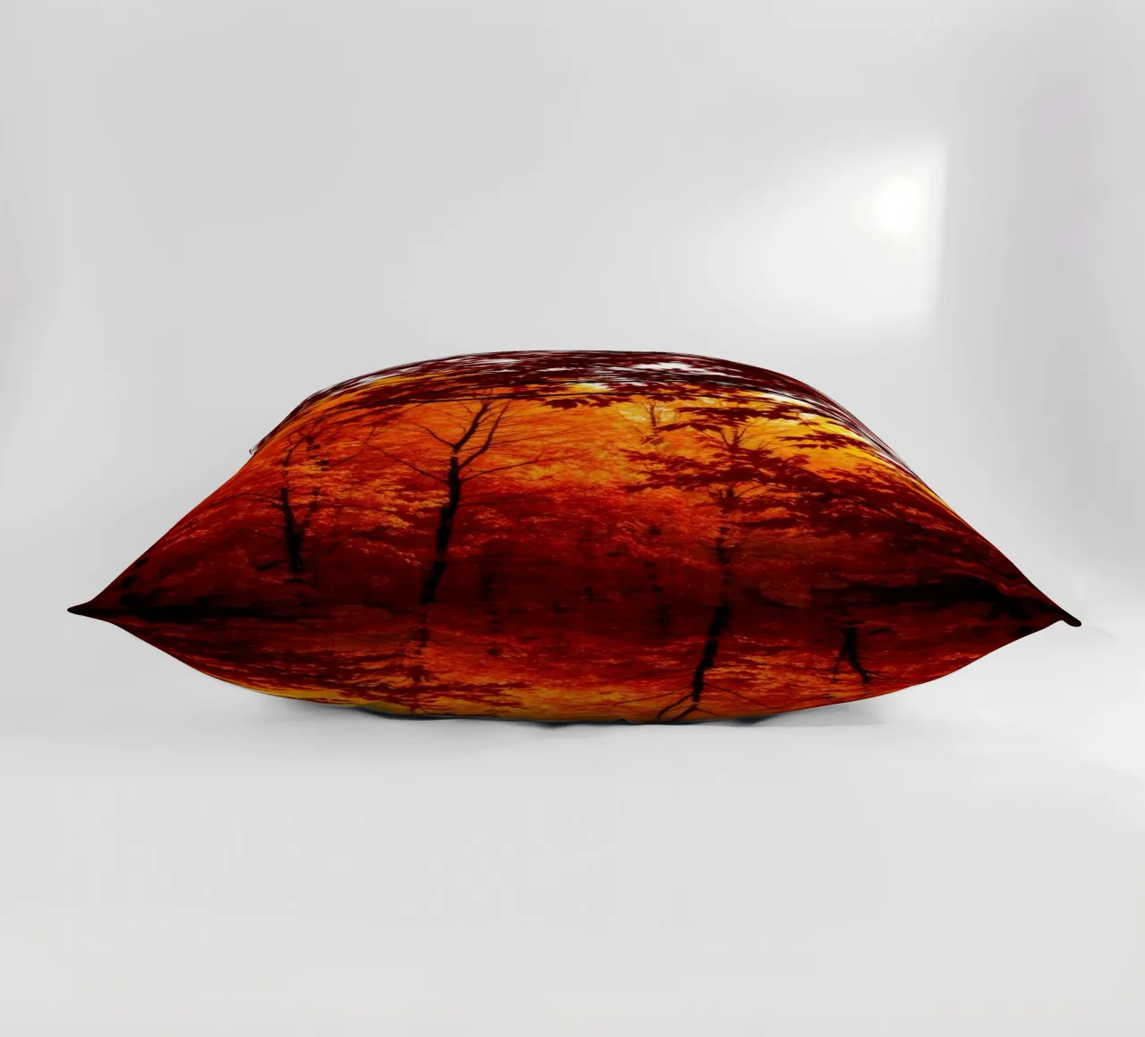 autumn foliage creating vibrant tapestry of reds and orange decorative cushion by DesignDoodle