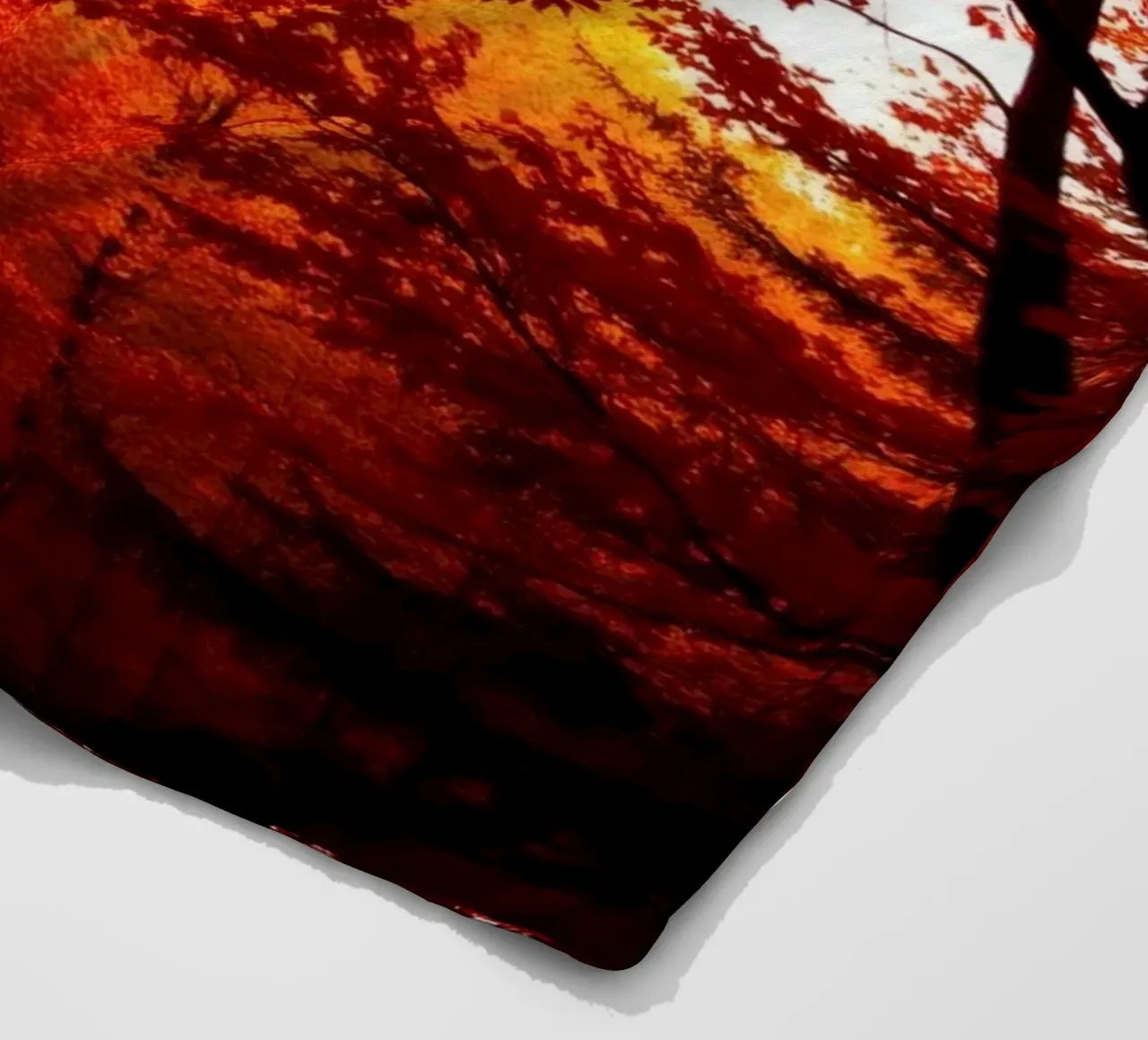 autumn foliage creating vibrant tapestry of reds and orange fleece blanket by DesignDoodle