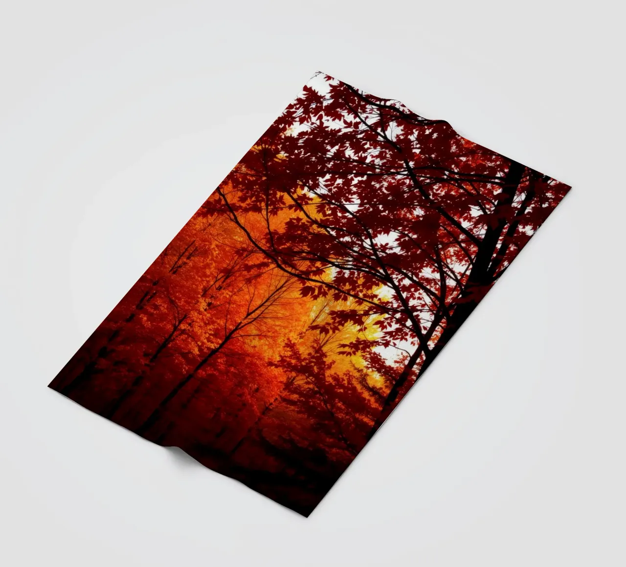 autumn foliage creating vibrant tapestry of reds and orange fleece blanket by DesignDoodle