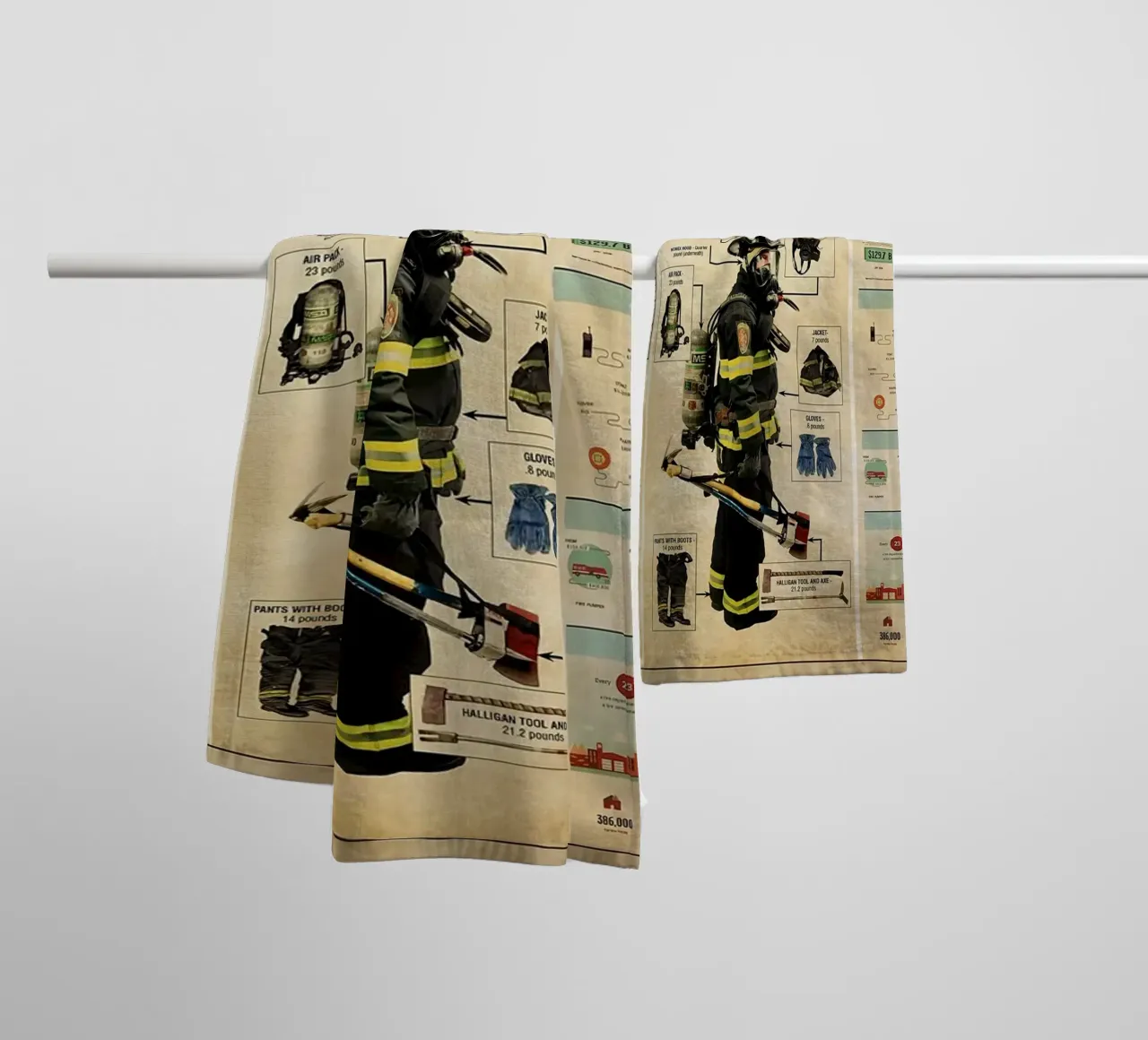 Poster sulla conoscenza dei vigili del fuoco asciugamano da bagno da Maritiknowled