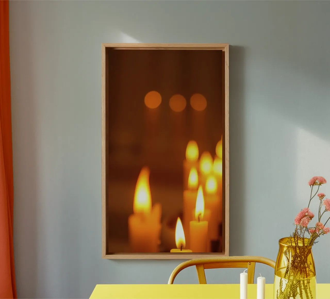Soft glow of flickering candle flames calming atmospher canvas by DesignDoodle