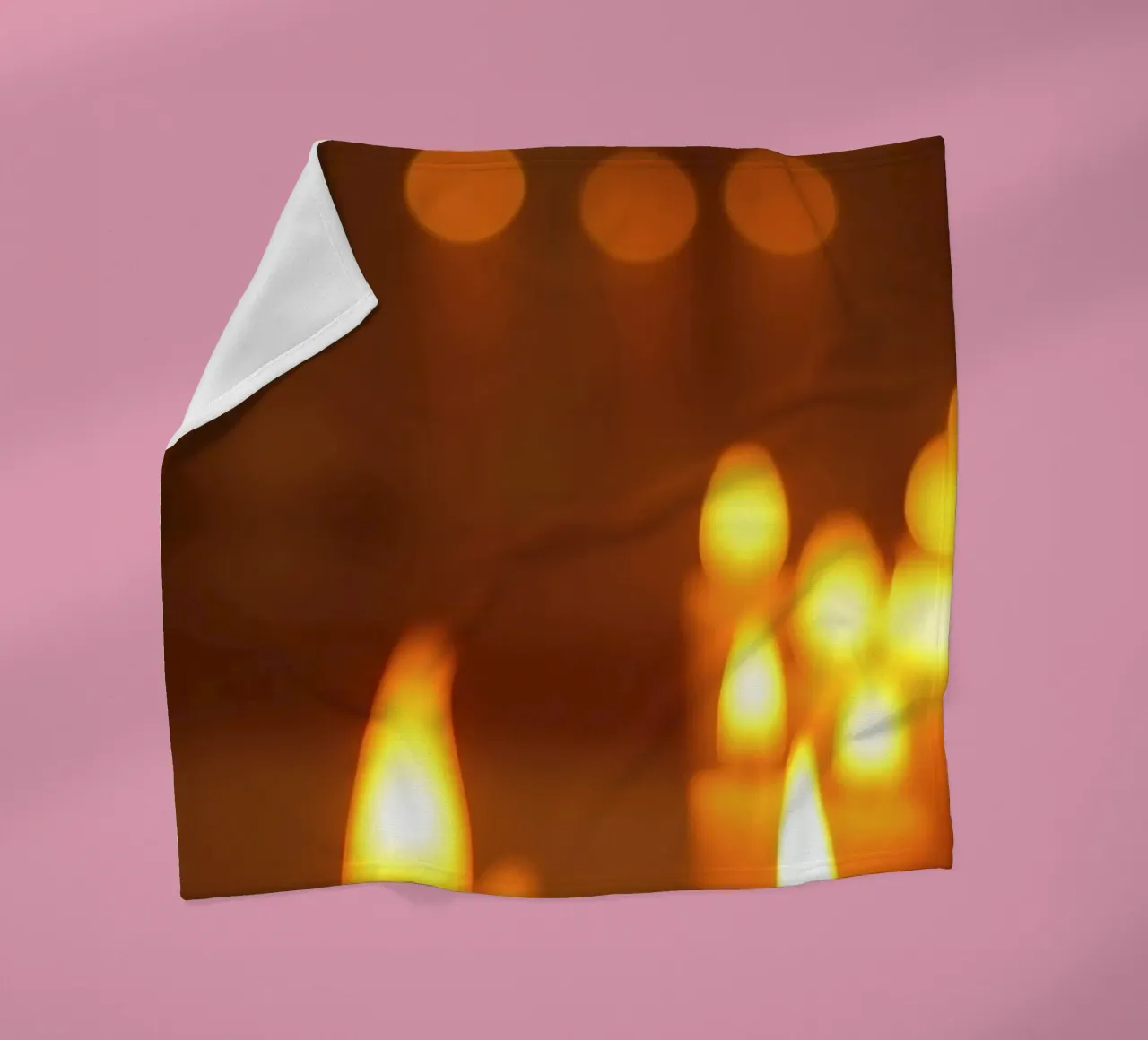 Soft glow of flickering candle flames calming atmospher fleece blanket by DesignDoodle