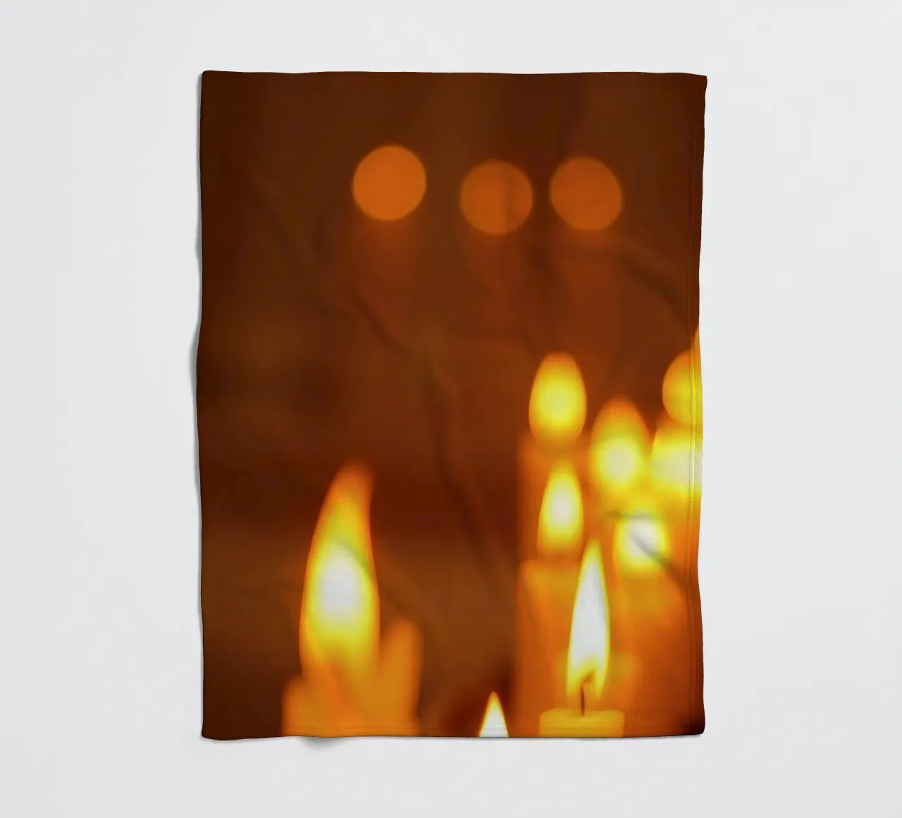 Soft glow of flickering candle flames calming atmospher fleece blanket by DesignDoodle