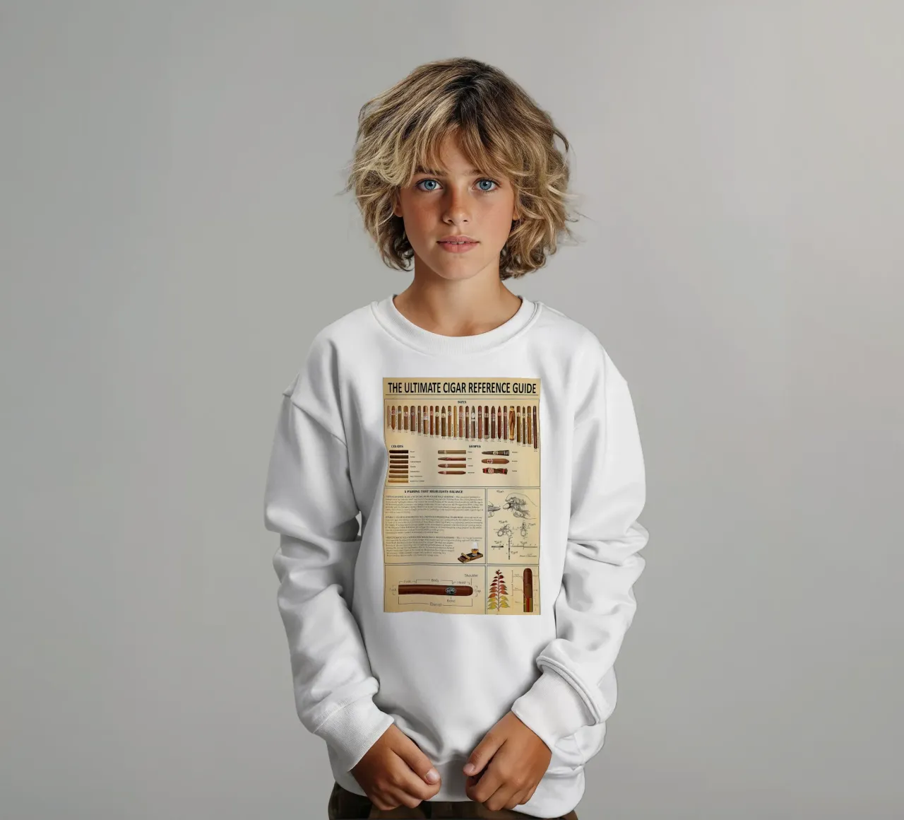 Poster della guida di riferimento al sigaro definitivo felpa bambino da Maritiknowled