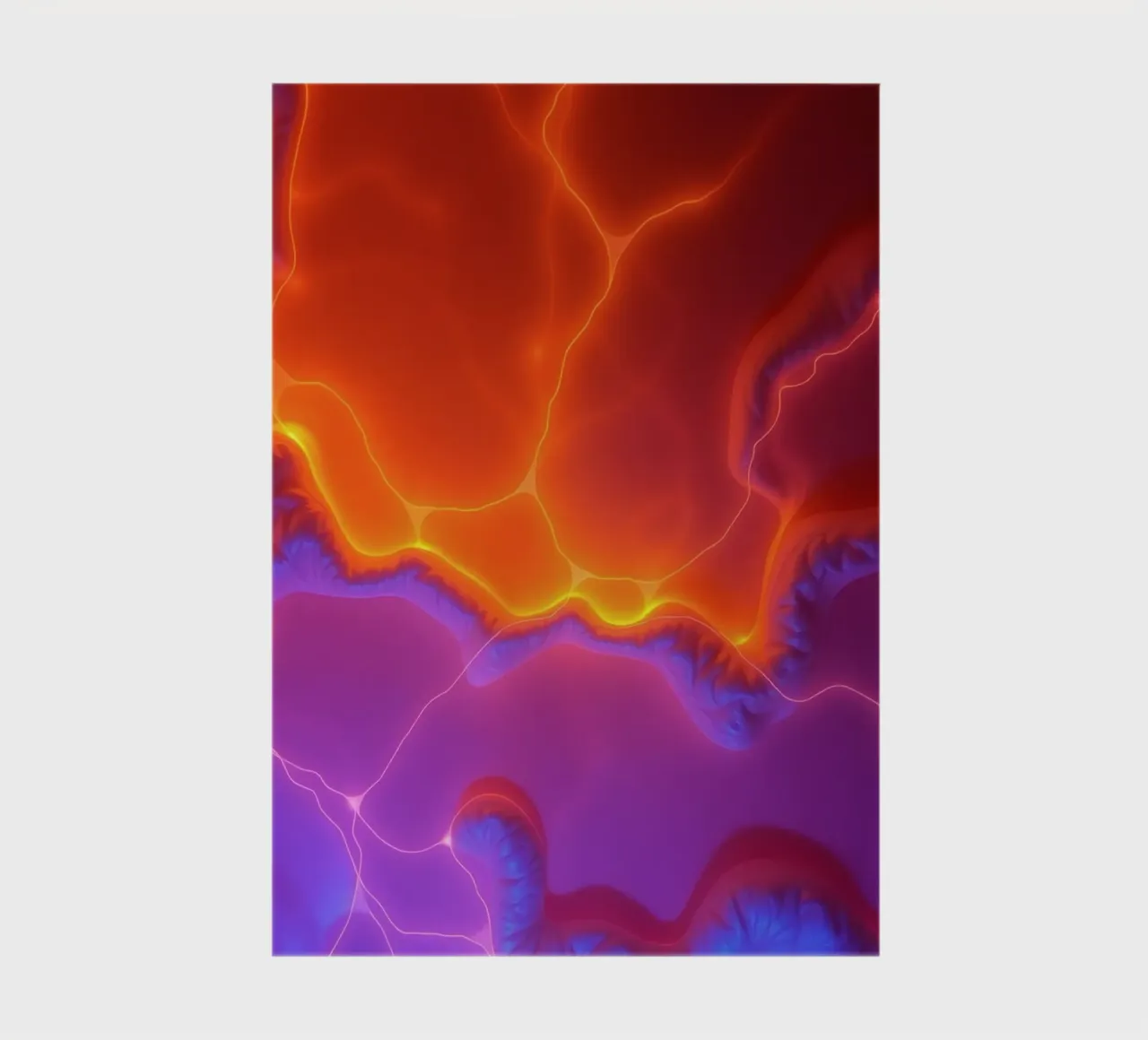 Vibrant abstract design with orange and purple hues creating notebook by DesignDoodle