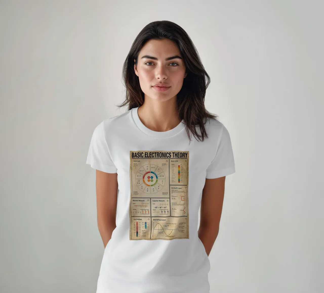 Poster sulla teoria dell'elettronica di base t-shirt da Maritiknowled