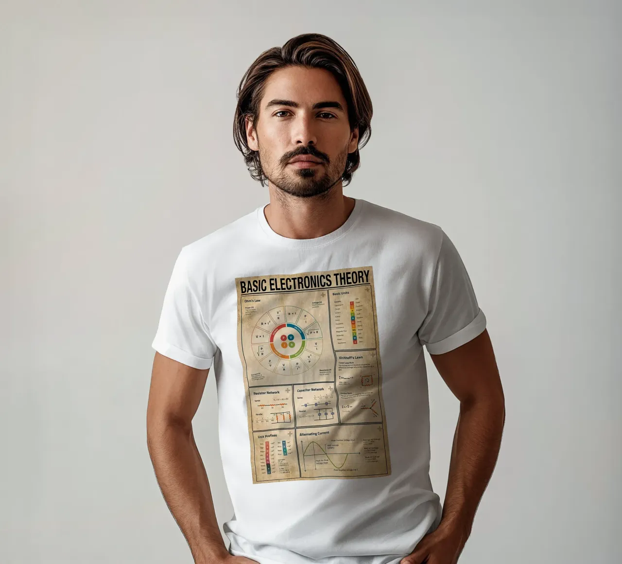 Poster sulla teoria dell'elettronica di base t-shirt da Maritiknowled