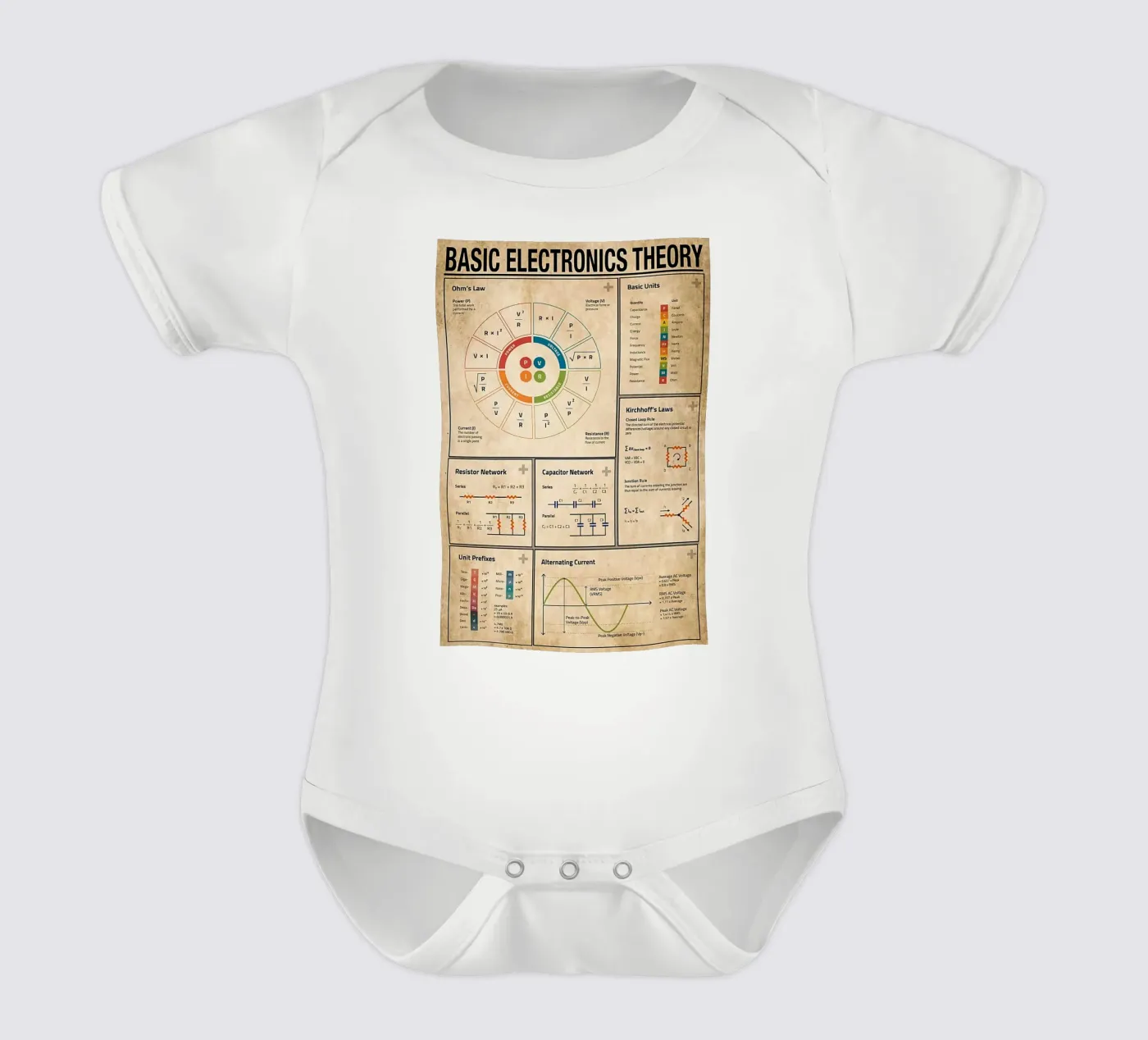 Poster sur la théorie de l'électronique de base body bébé de Maritiknowled