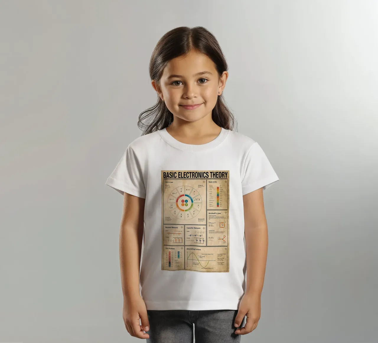 Basic Electronics Theory Poster kinder t-shirt van Maritiknowled