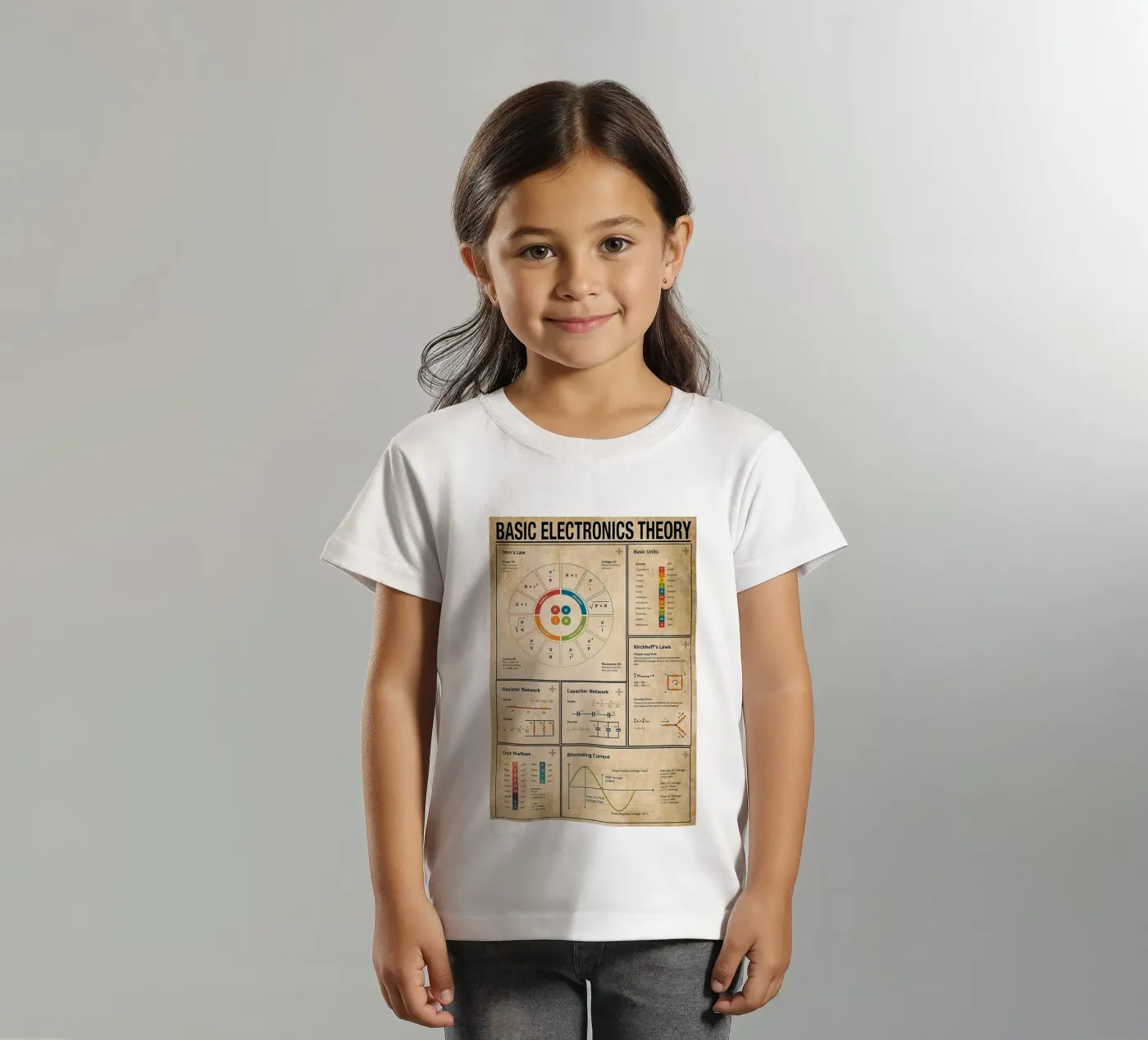 Basic Electronics Theory Poster t-shirt bambini da Maritiknowled
