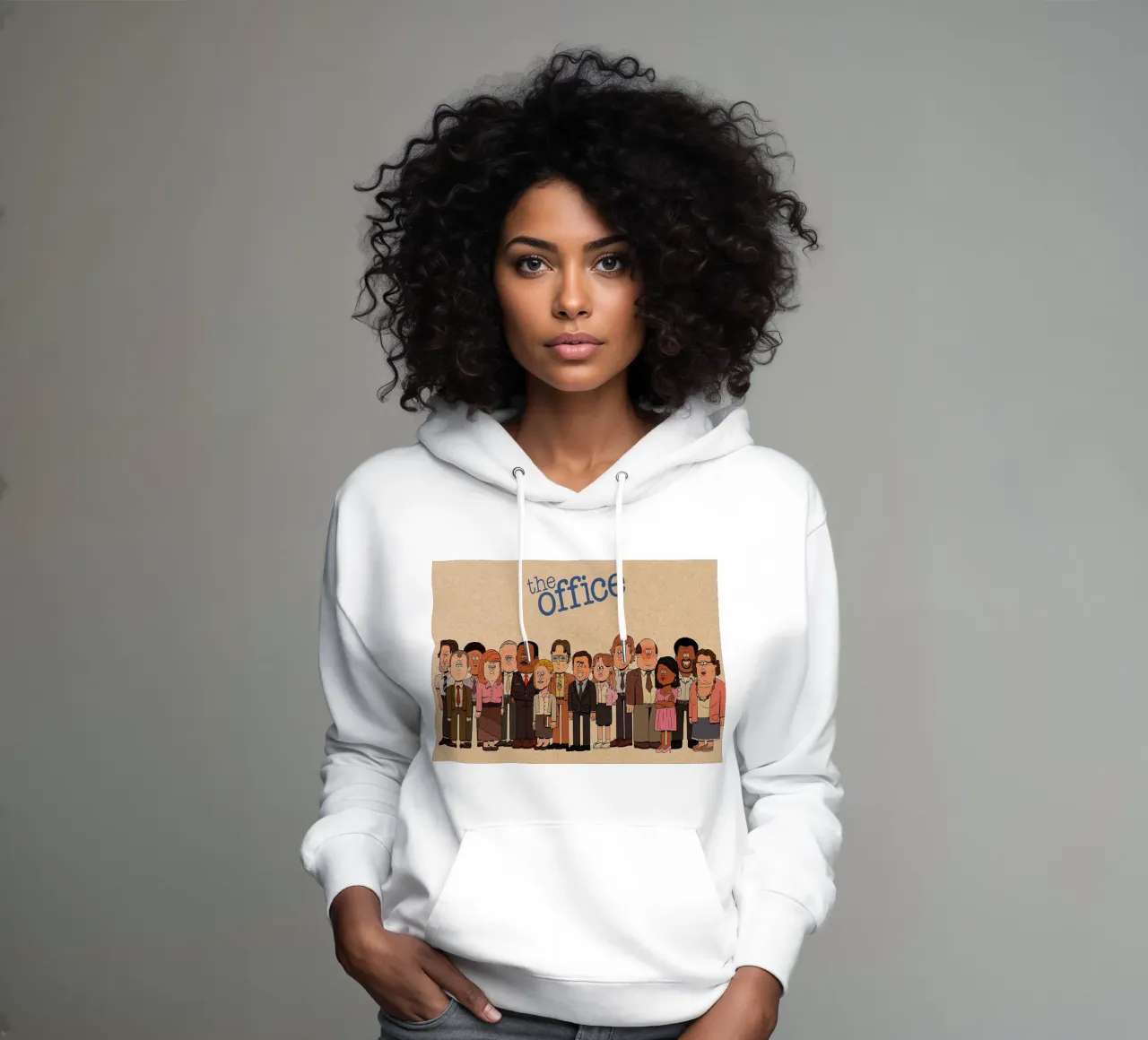 The Office – Cartoon Cast Lineup sudadera con capucha de Attaboy Dsgn