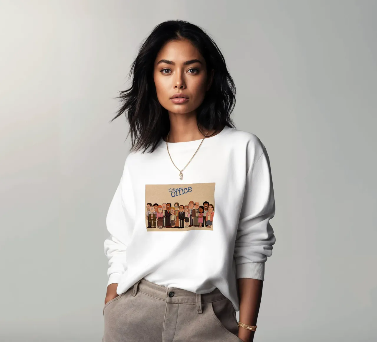 The Office – Cartoon Cast Lineup Sweatshirt von Attaboy Dsgn