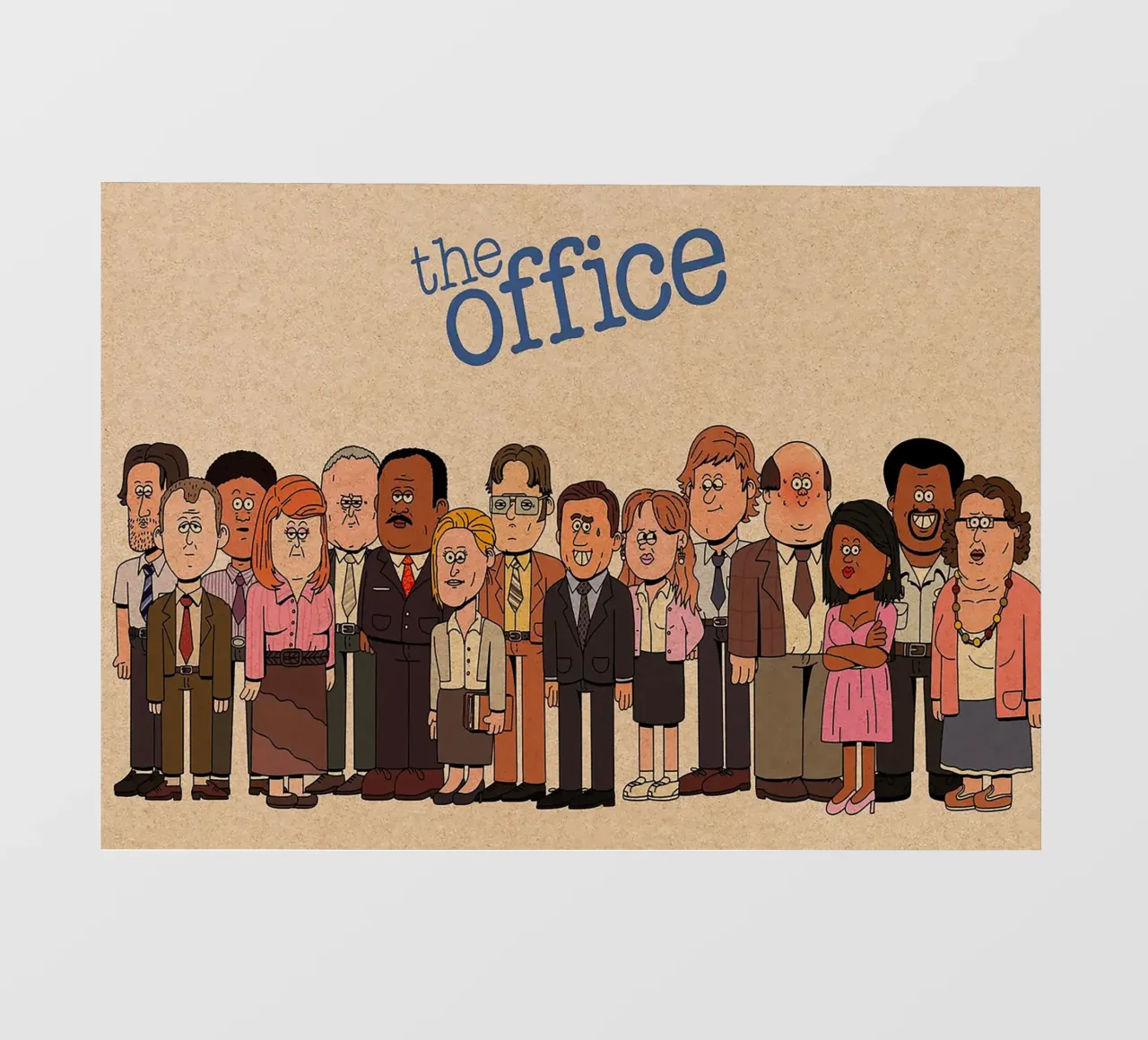 The Office – Cartoon Cast Lineup lámina retroiluminada de Attaboy Dsgn