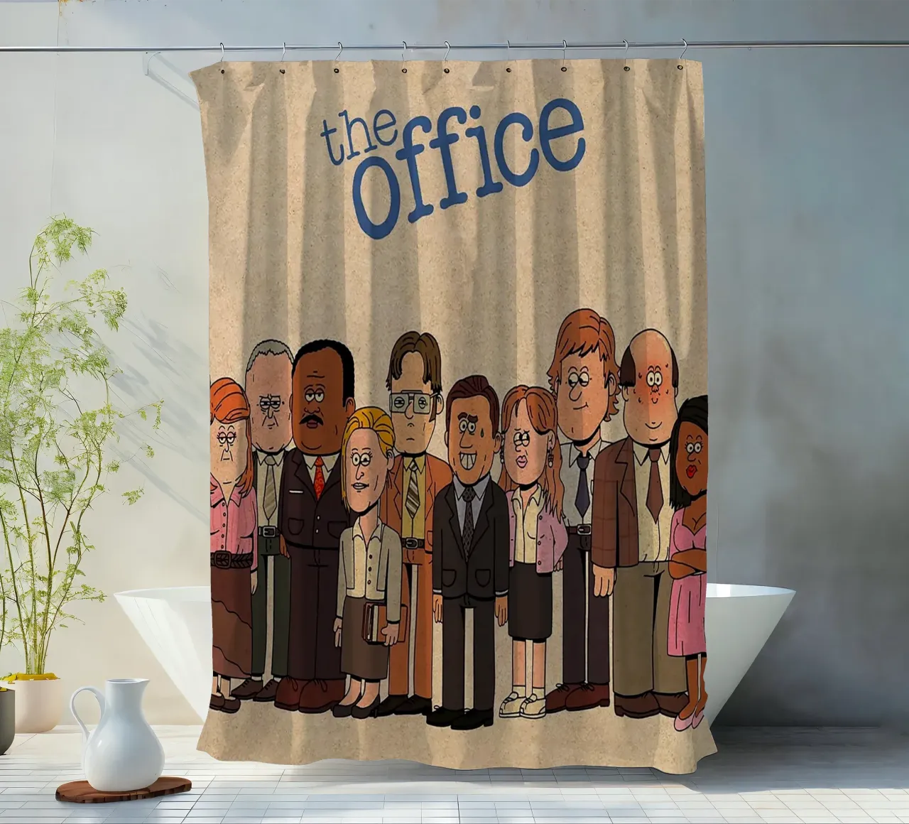 The Office – Cartoon Cast Lineup tenda da doccia da Attaboy Dsgn