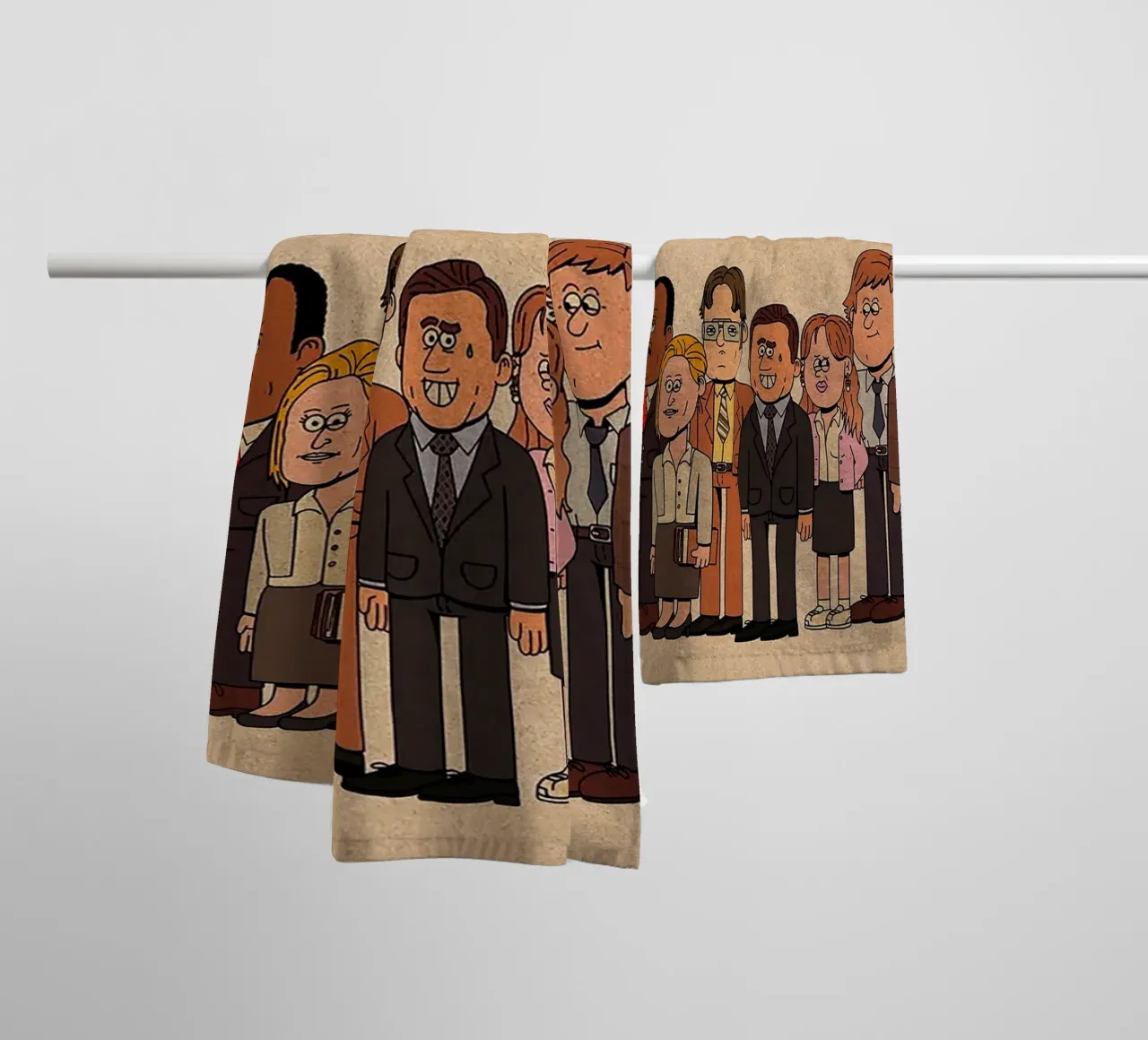 The Office – Cartoon Cast Lineup towel by Attaboy Dsgn