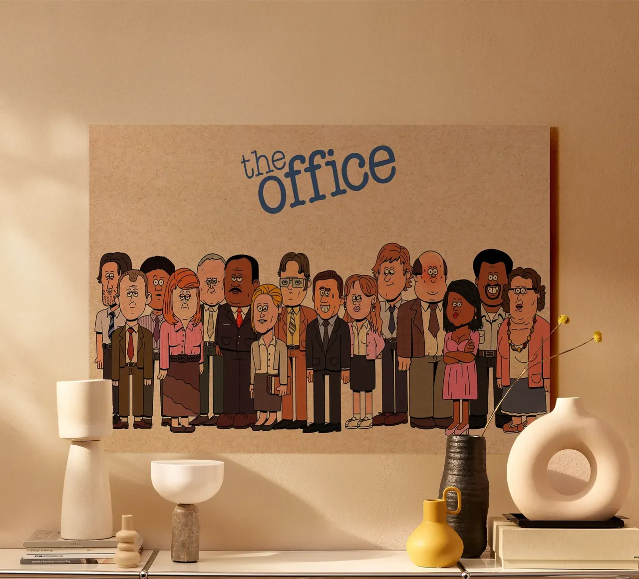 The Office – Cartoon Cast Lineup metacrilato de Attaboy Dsgn