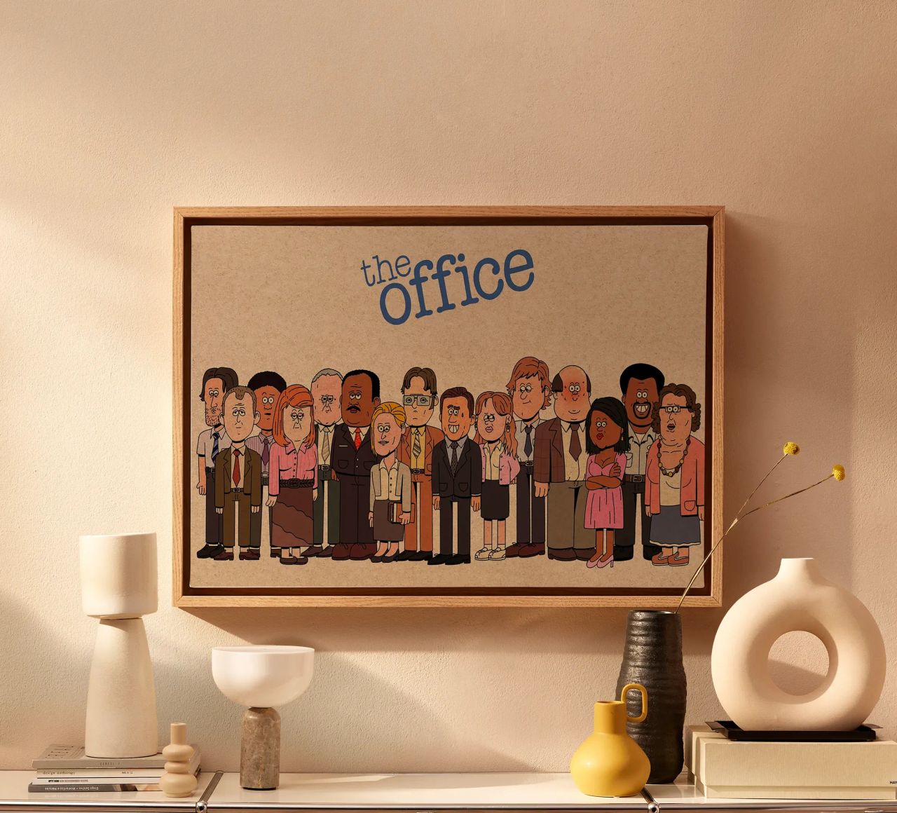 The Office – Cartoon Cast Lineup tela da Attaboy Dsgn