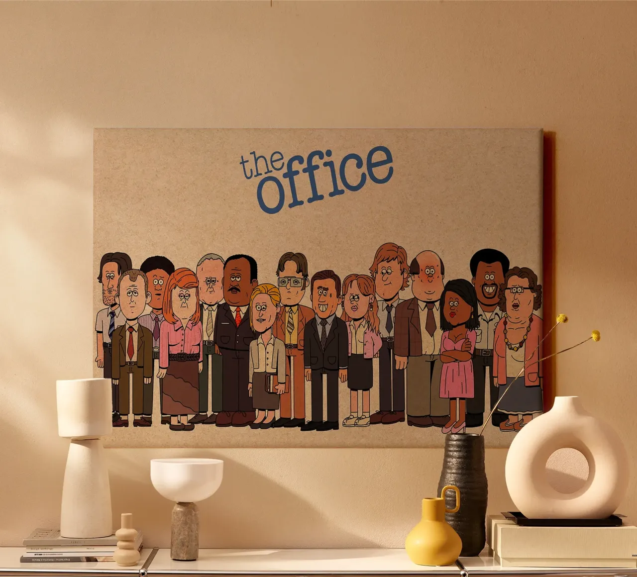 The Office – Cartoon Cast Lineup tela da Attaboy Dsgn