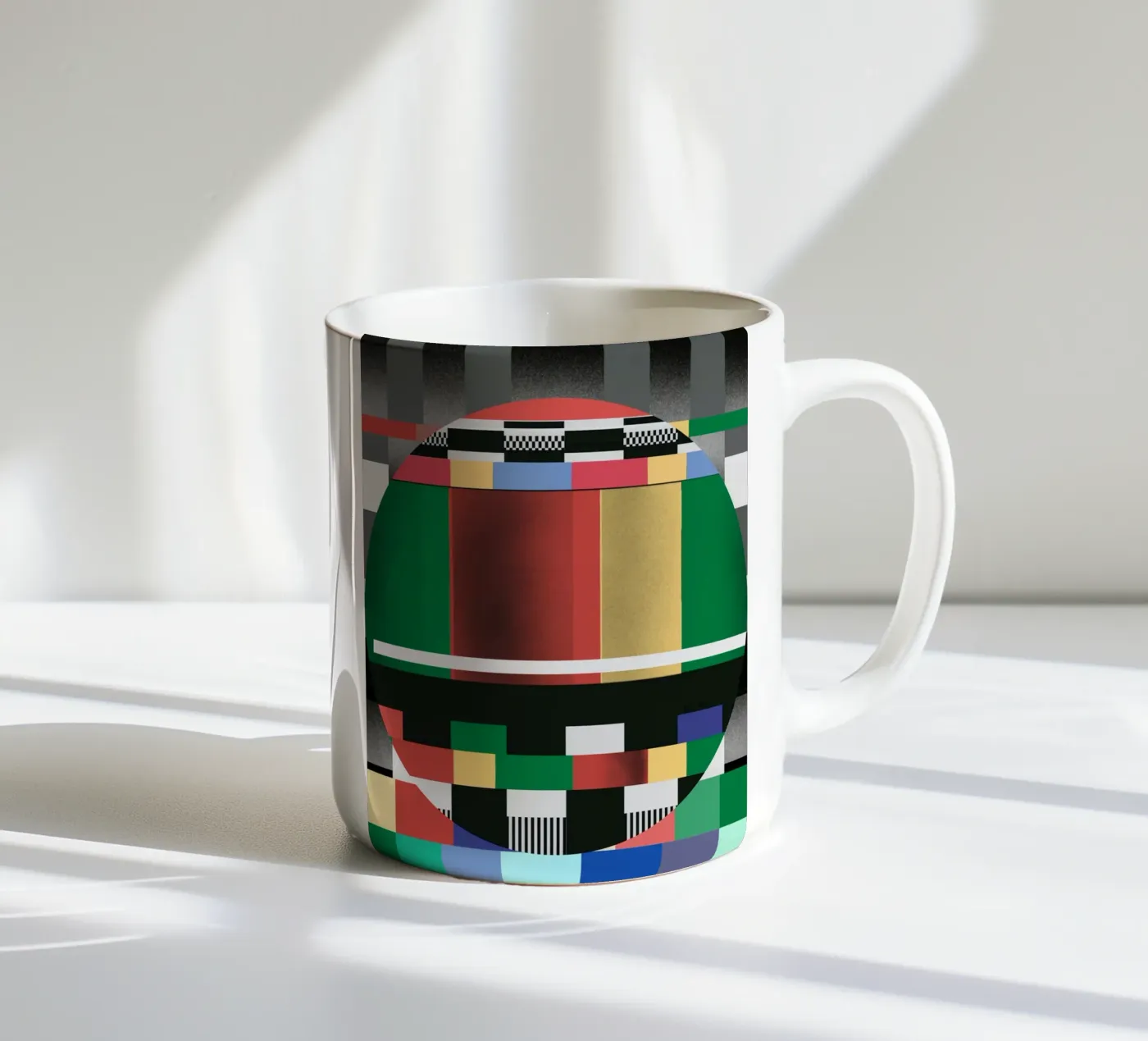 Glitches pattern 03 Keramik Tasse von Little Dean