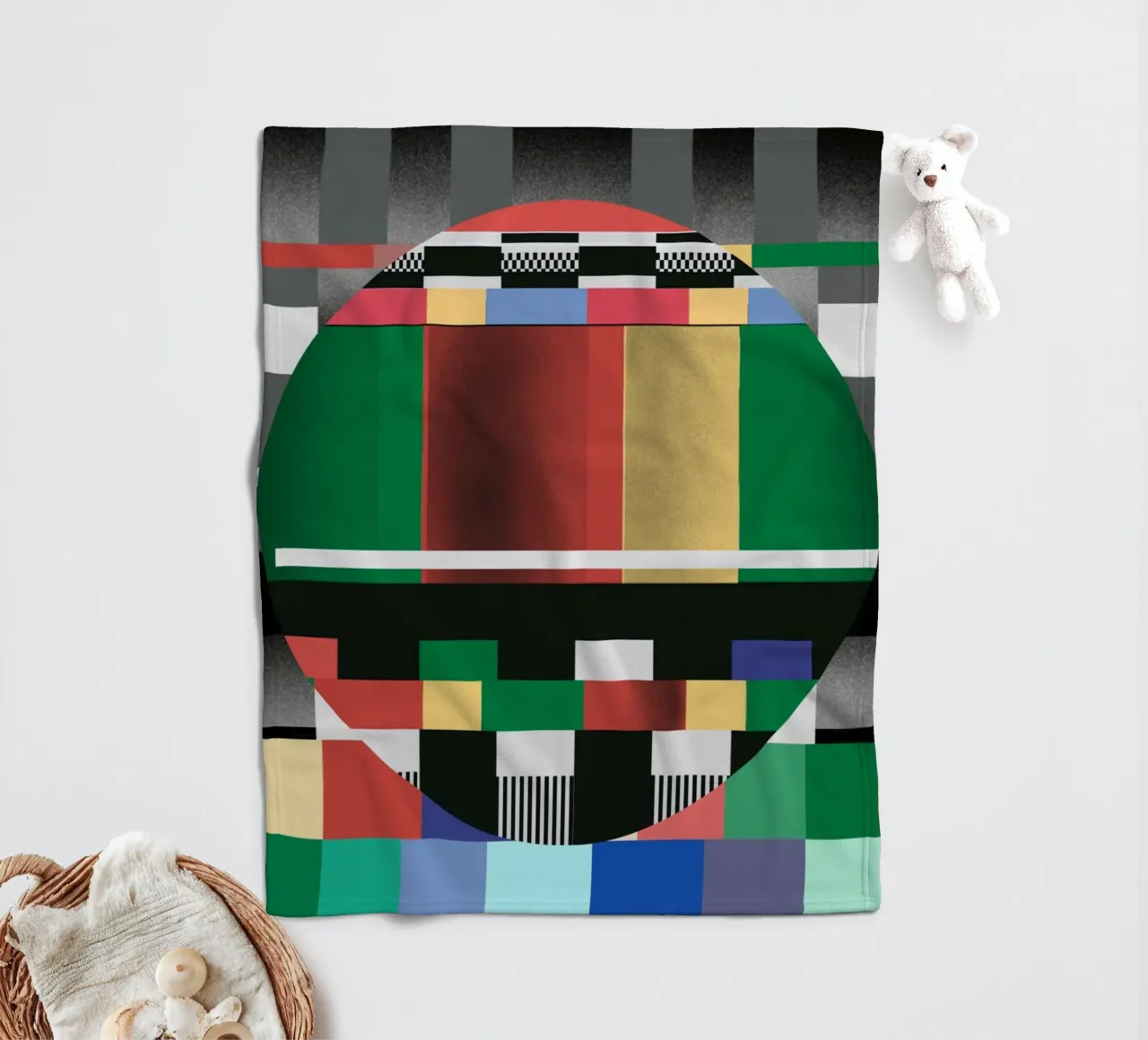 Modello Glitches 03 coperta in pile da Little Dean