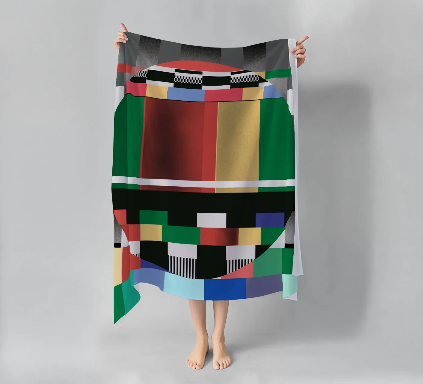 Glitches pattern 03 Strandtuch von Little Dean